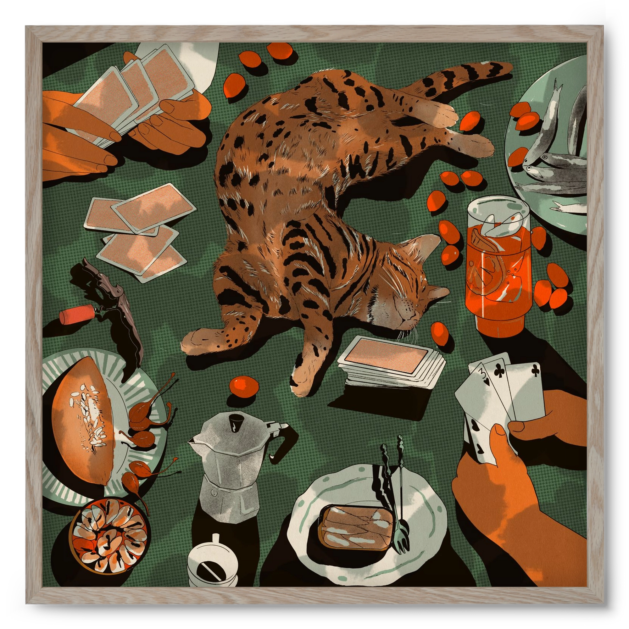 Dolce far niente, 50x50 cm (50x50 cm), Tölgy keret