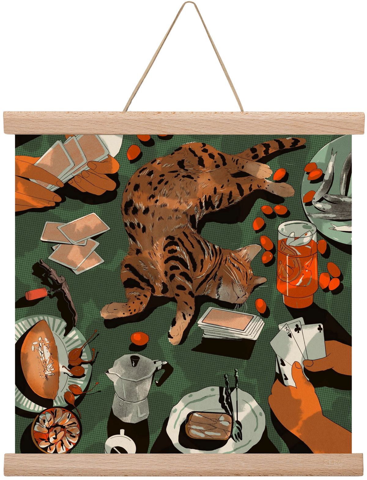 Dolce far niente, 30x30 cm (30x30 cm), Tölgy akasztó