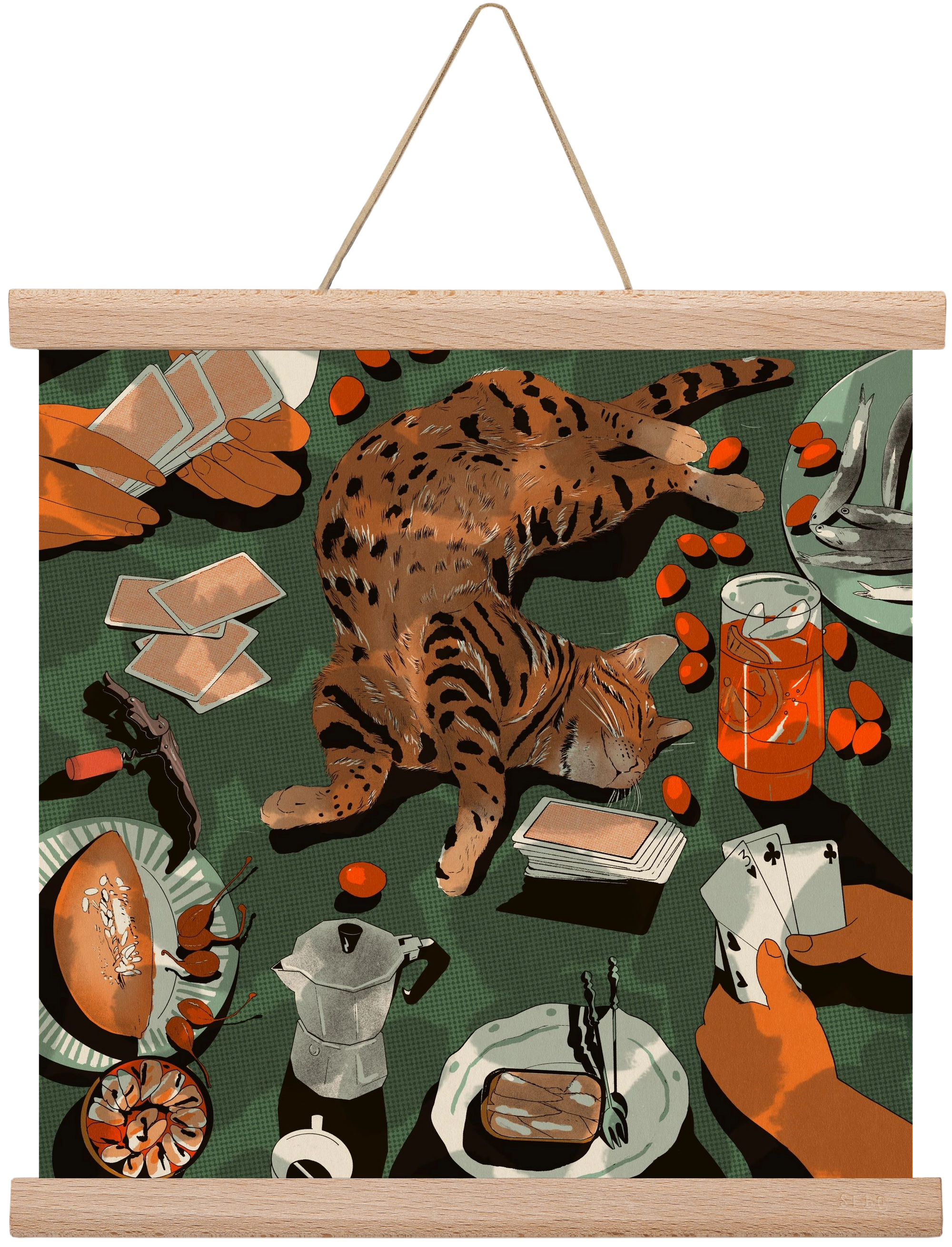 Dolce far niente, 30x30 cm (30x30 cm), Tölgy akasztó