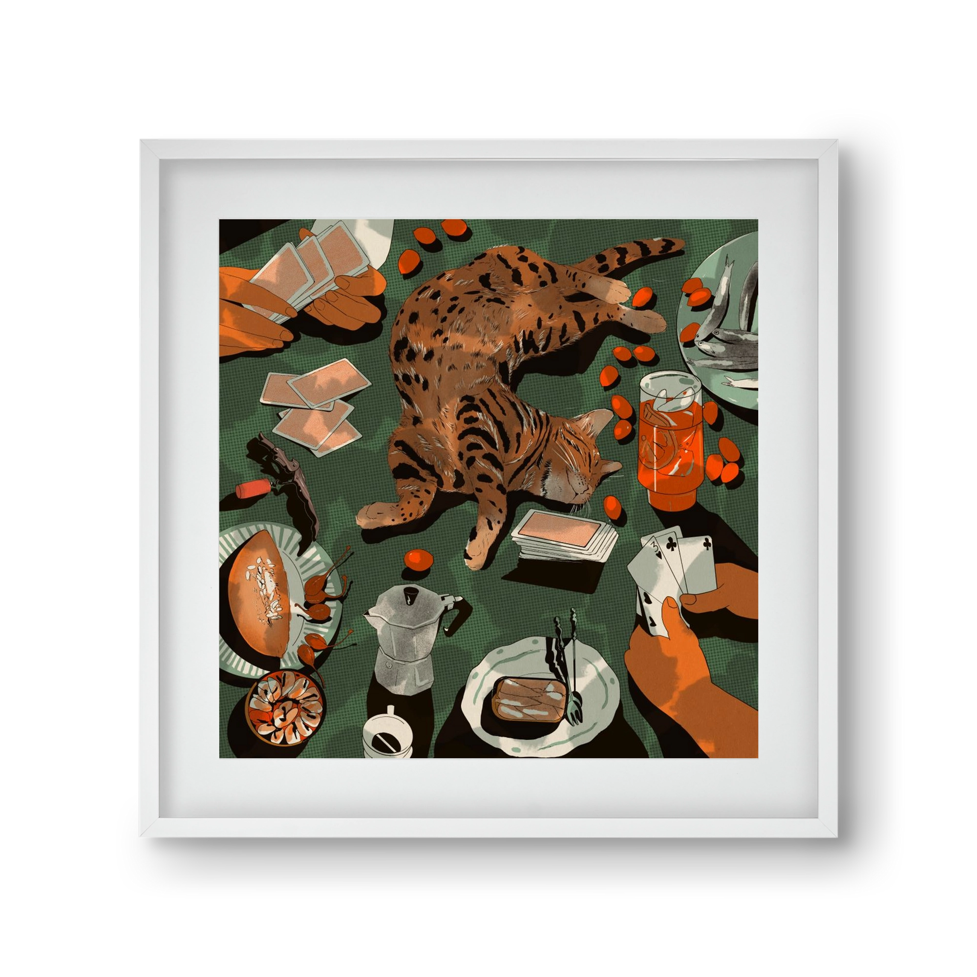 Dolce far niente, 30x30 cm (20x20 cm), Fehér keret, paszpartuval