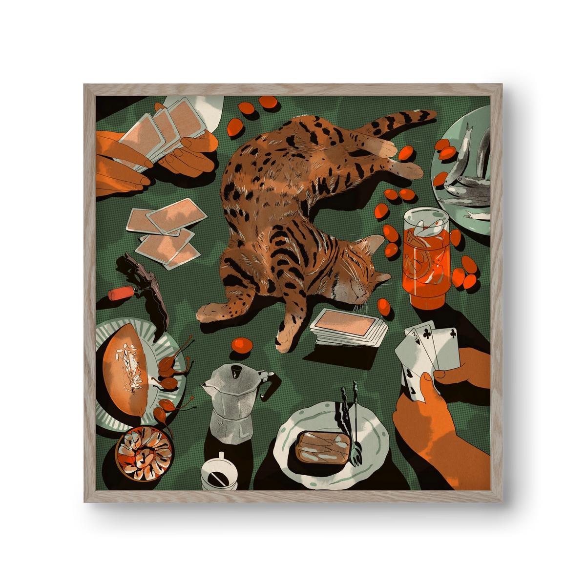 Dolce far niente, 30x30 cm (30x30 cm), Tölgy keret