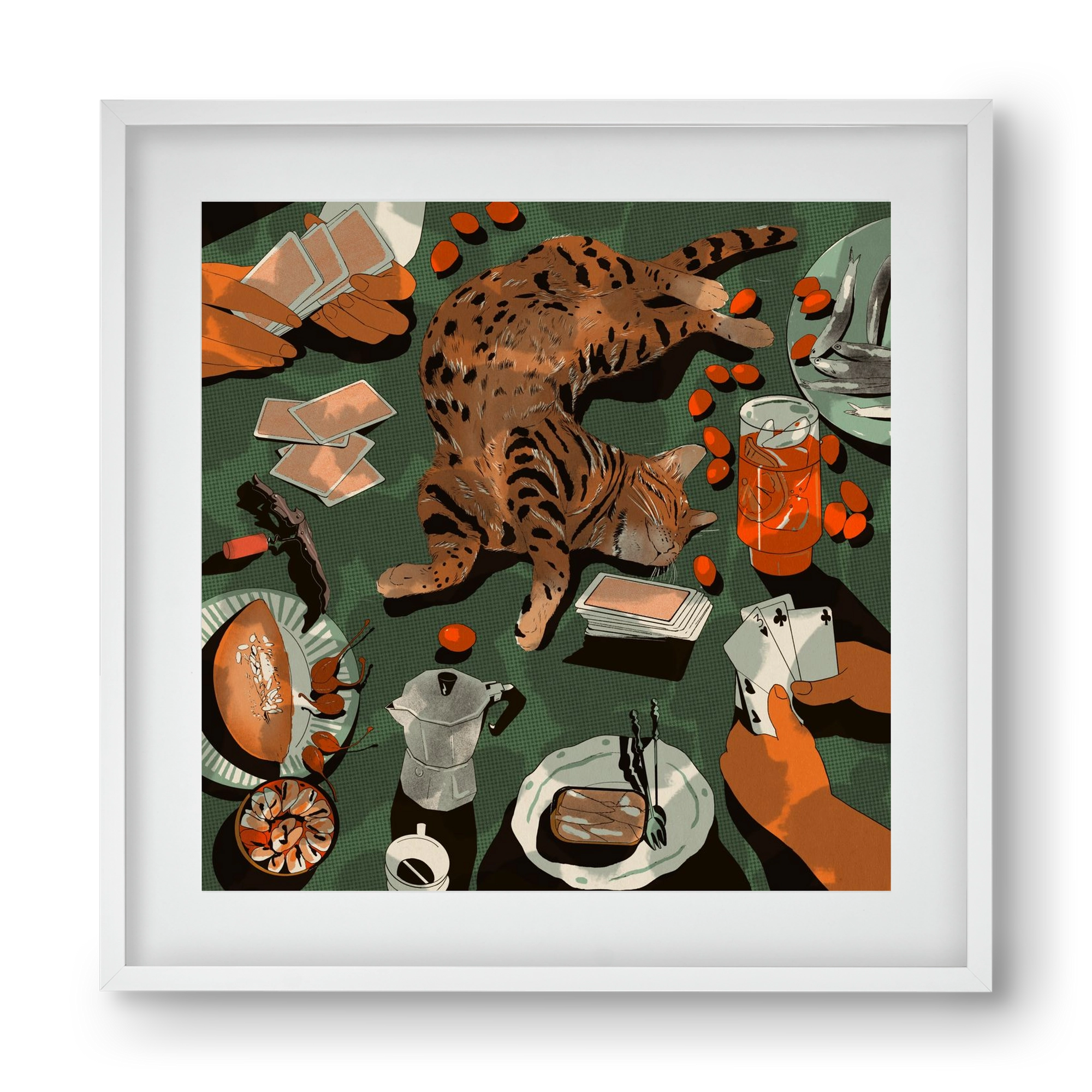 Dolce far niente, 40x40 cm (30x30 cm), Fehér keret, paszpartuval