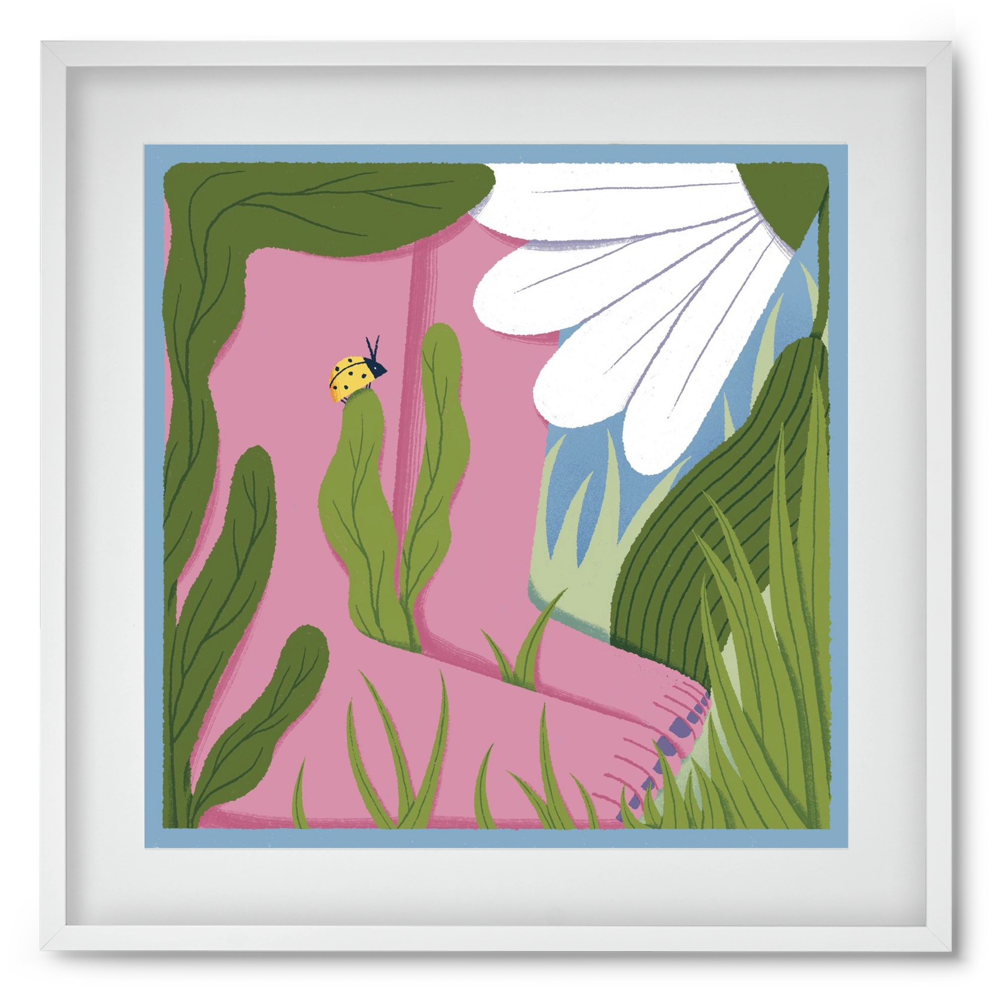 Touch the Ground, 50x50 cm (40x40 cm), Fehér keret, paszpartuval