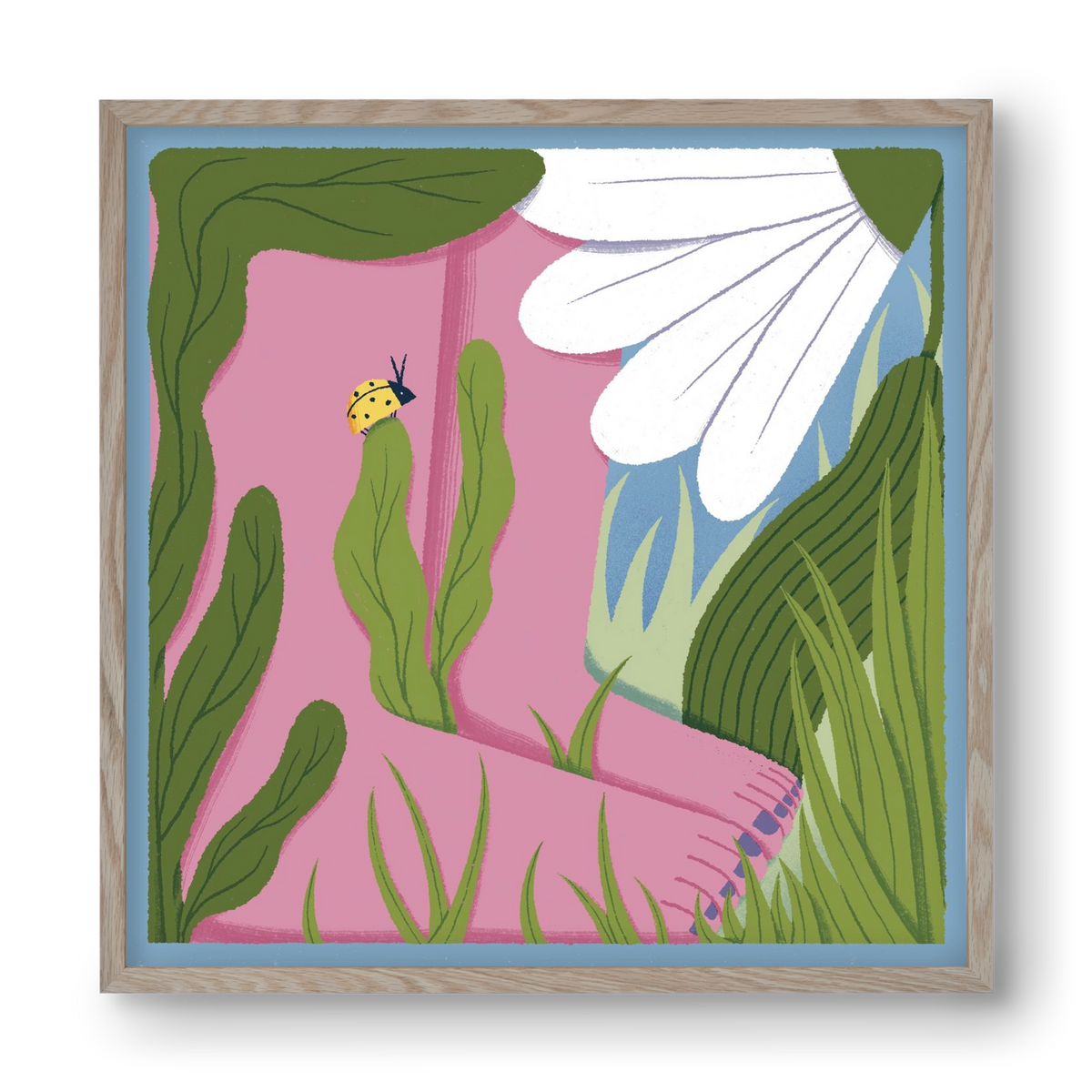 Touch the Ground, 40x40 cm (40x40 cm), Tölgy keret