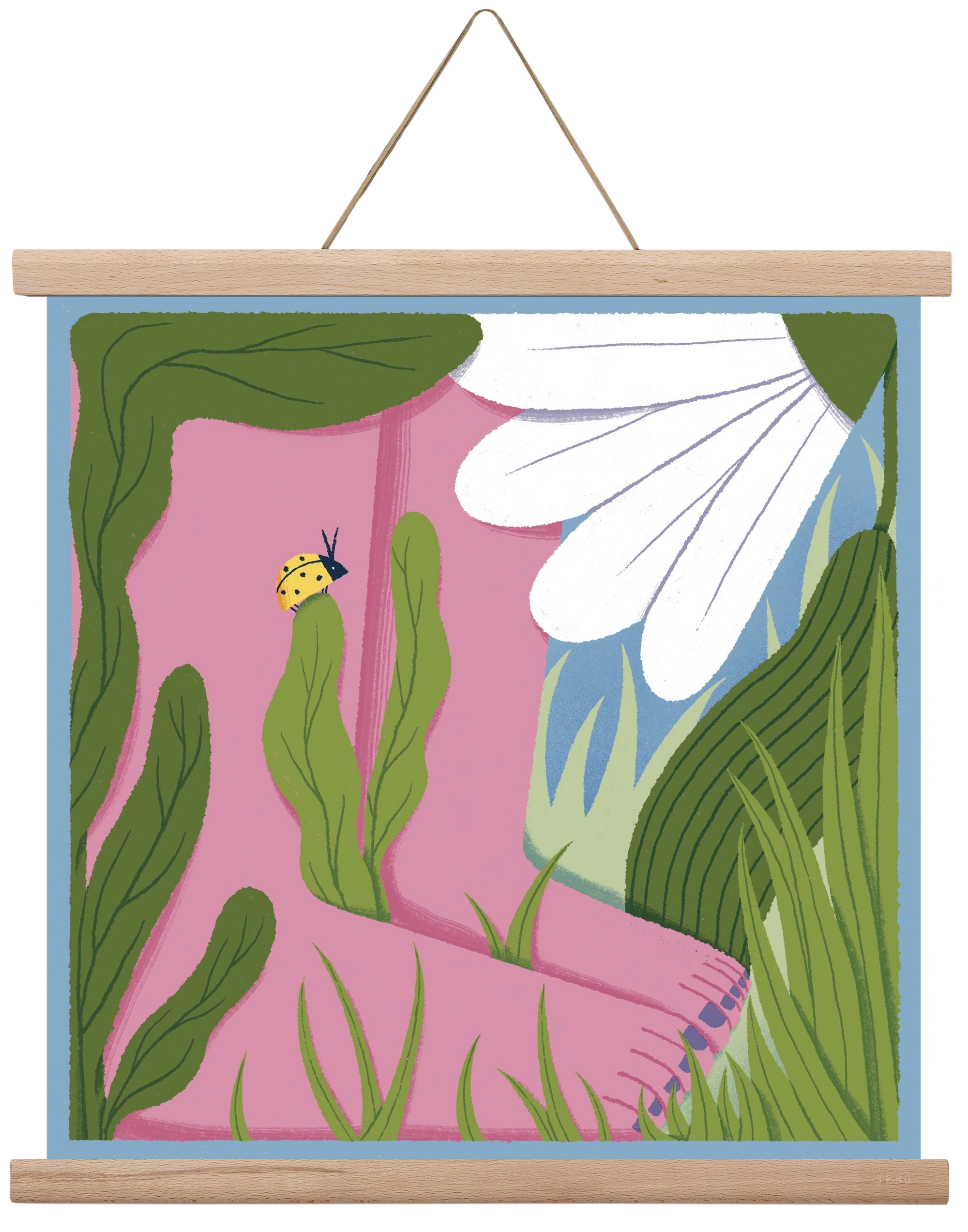 Touch the Ground, 40x40 cm (40x40 cm), Tölgy akasztó