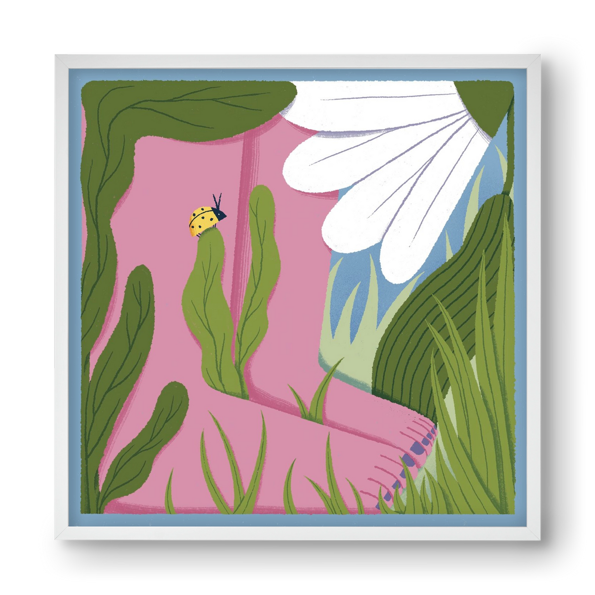 Touch the Ground, 40x40 cm (40x40 cm), Fehér keret