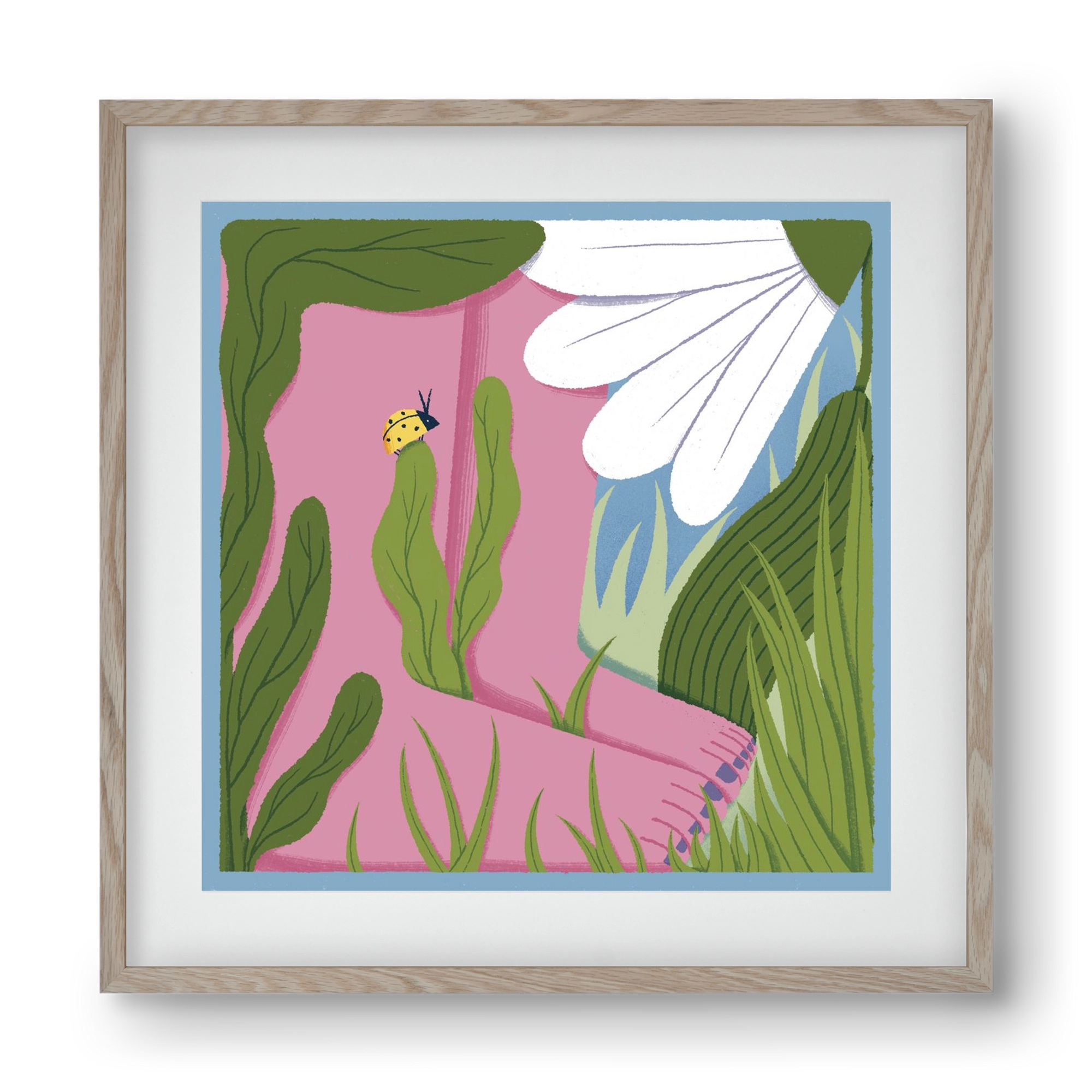 Touch the Ground, 40x40 cm (30x30 cm), Tölgy keret, paszpartuval