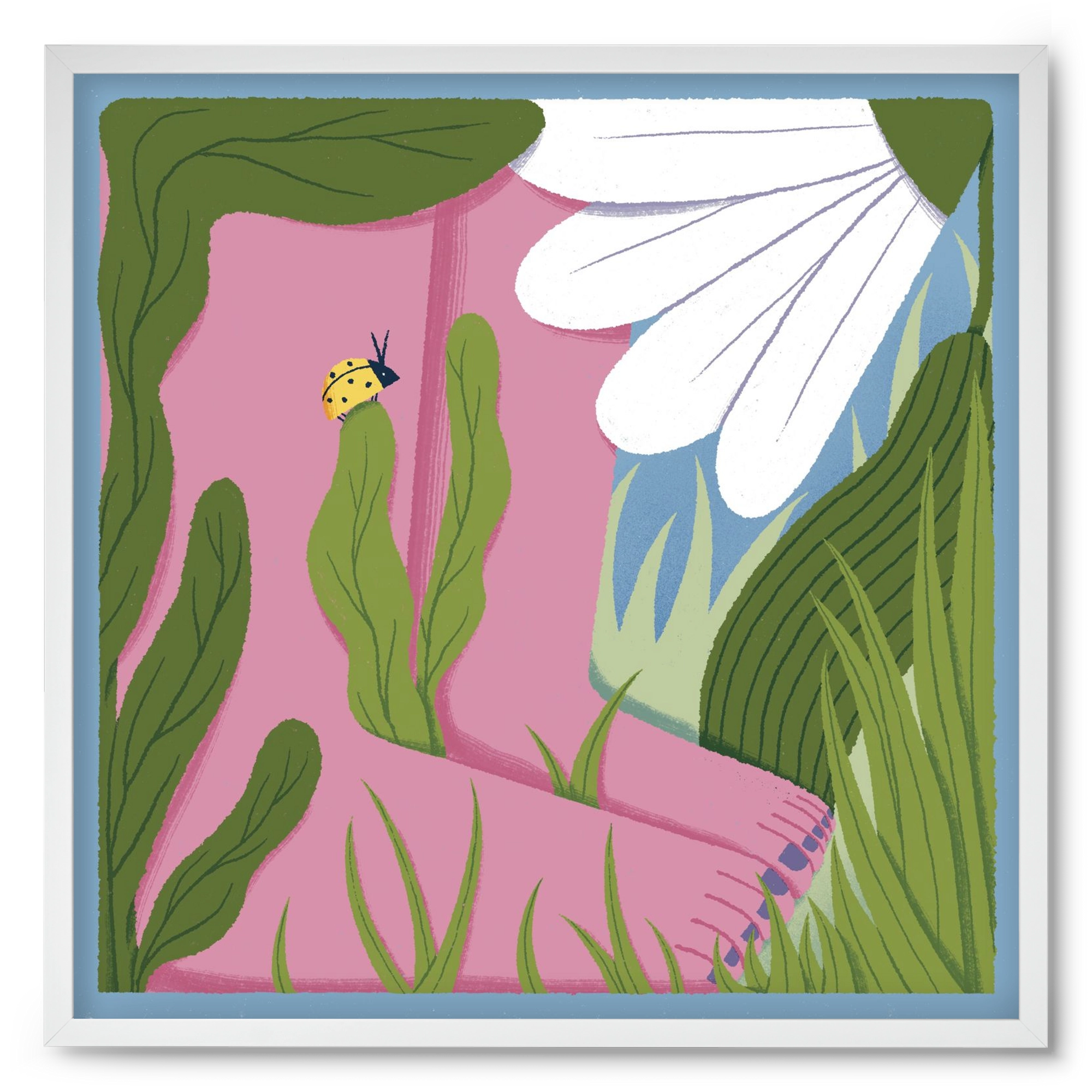 Touch the Ground, 50x50 cm (50x50 cm), Fehér keret