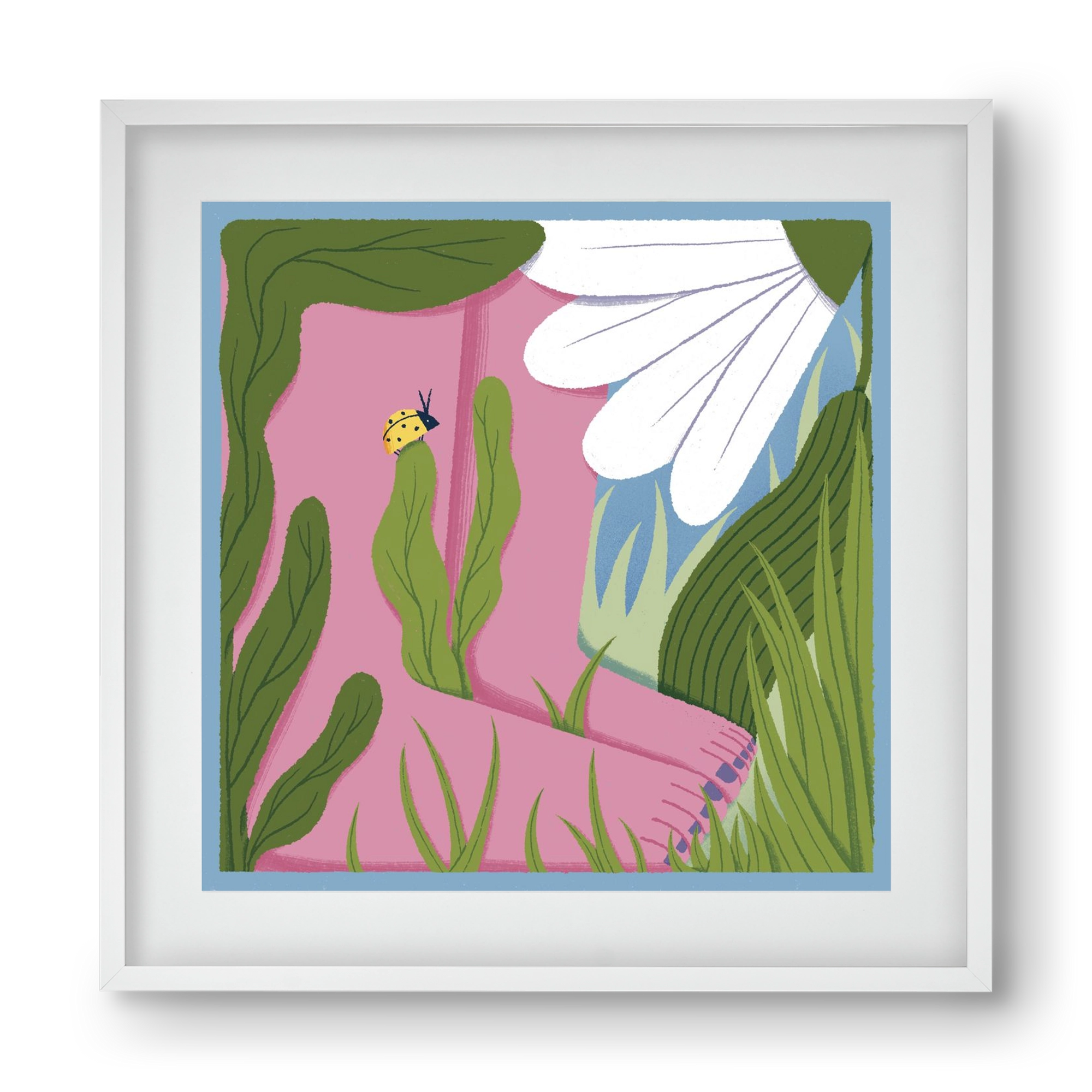 Touch the Ground, 40x40 cm (30x30 cm), Fehér keret, paszpartuval