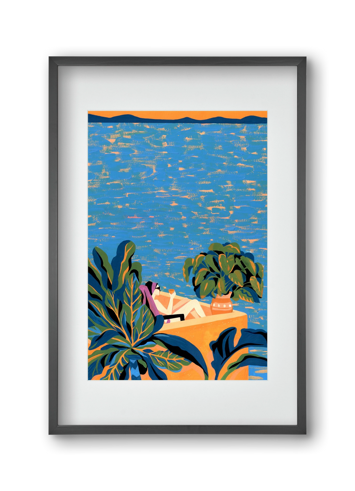 Tenerife, 30x45 cm (20x30 cm), Fekete keret, paszpartuval