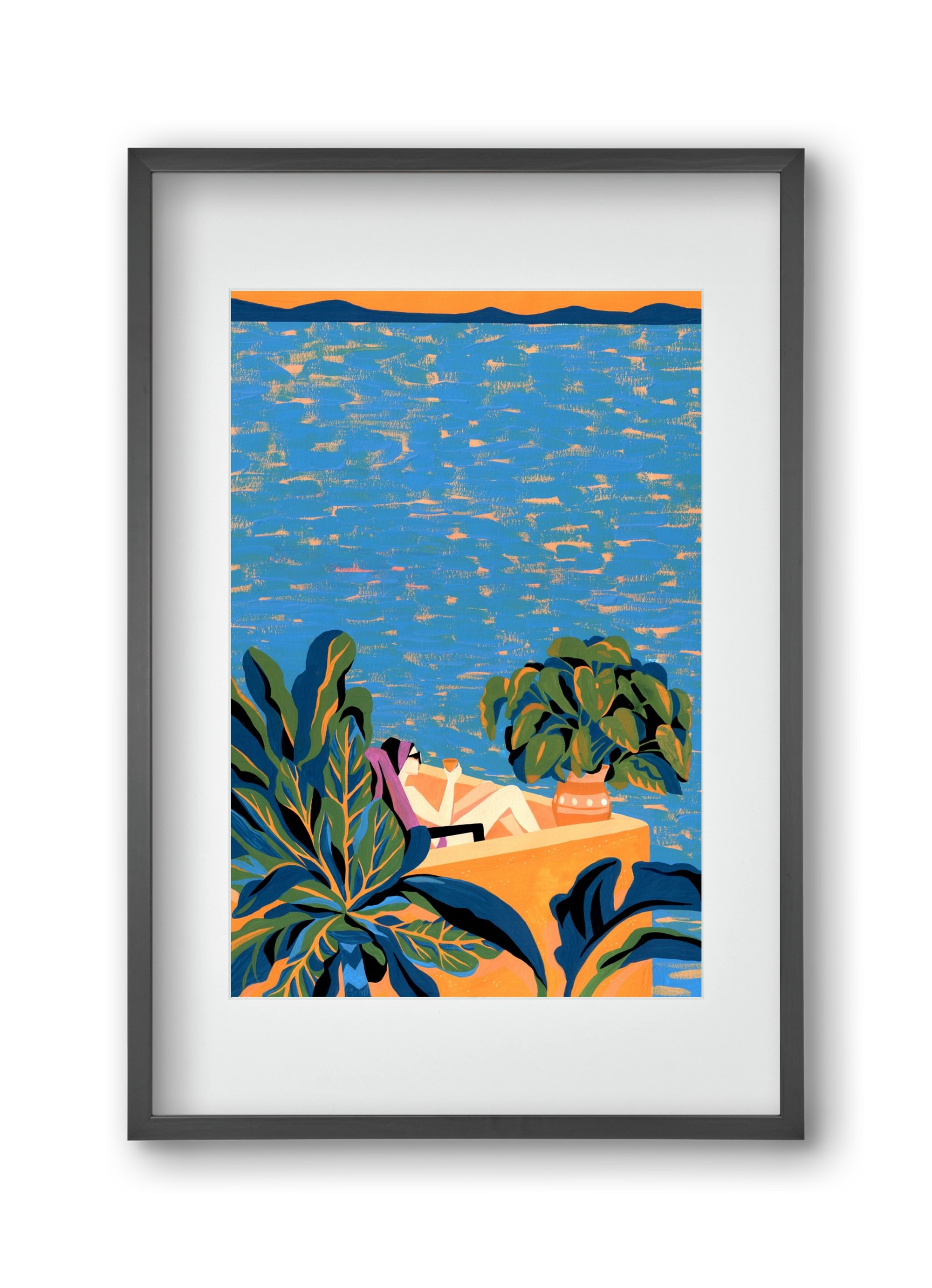 Tenerife, 30x45 cm (20x30 cm), Fekete keret, paszpartuval