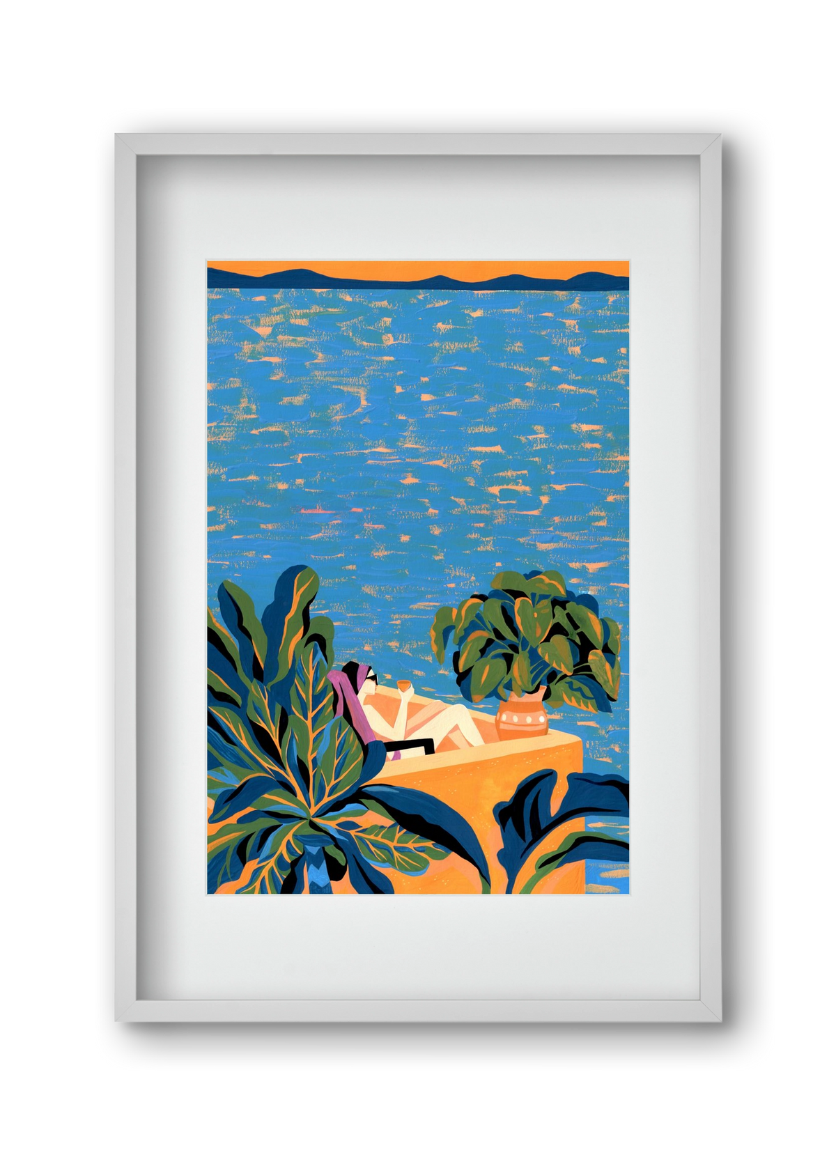 Tenerife, 30x45 cm (20x30 cm), Fehér keret, paszpartuval