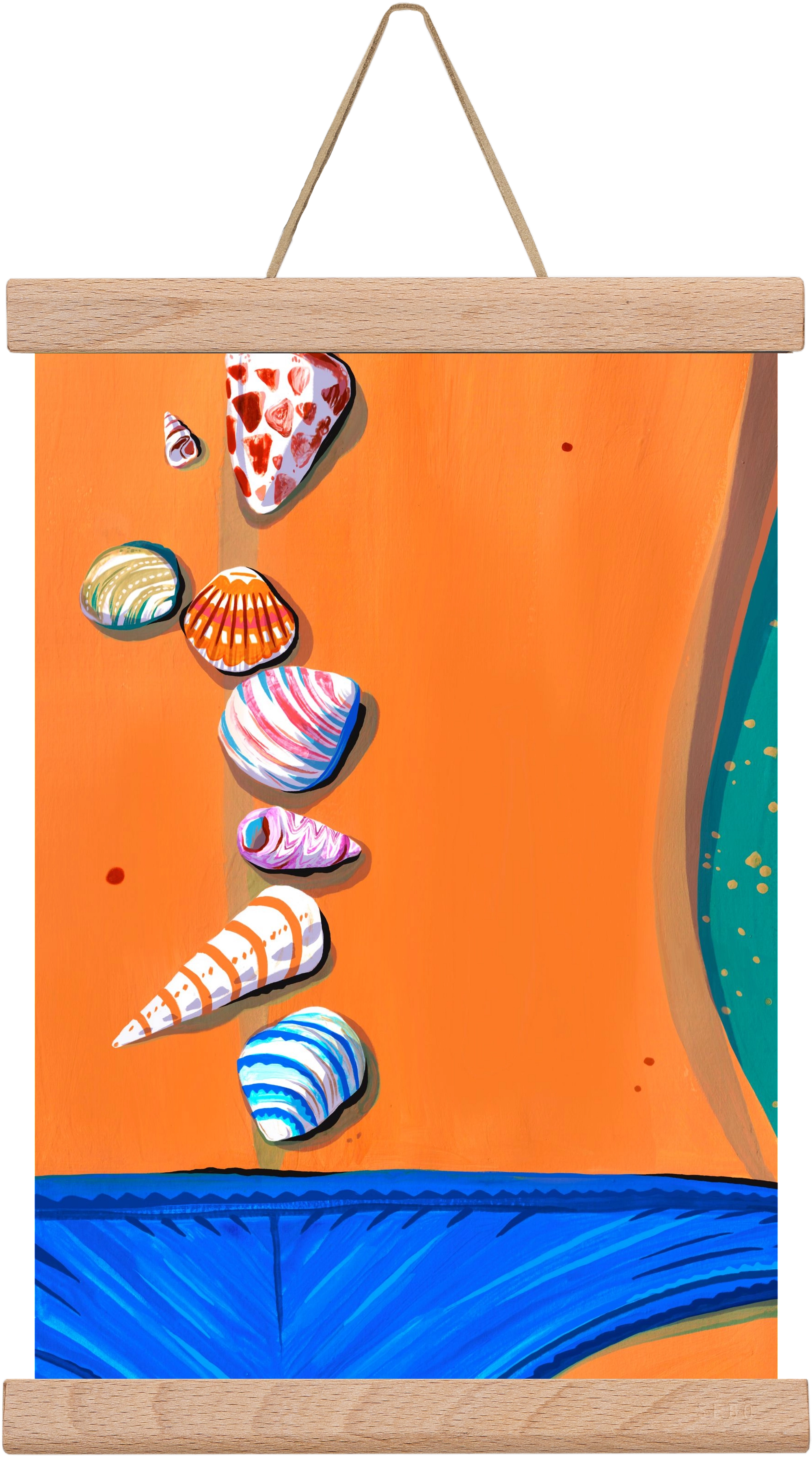 Shells, 20x30 cm (20x30 cm), Tölgy akasztó