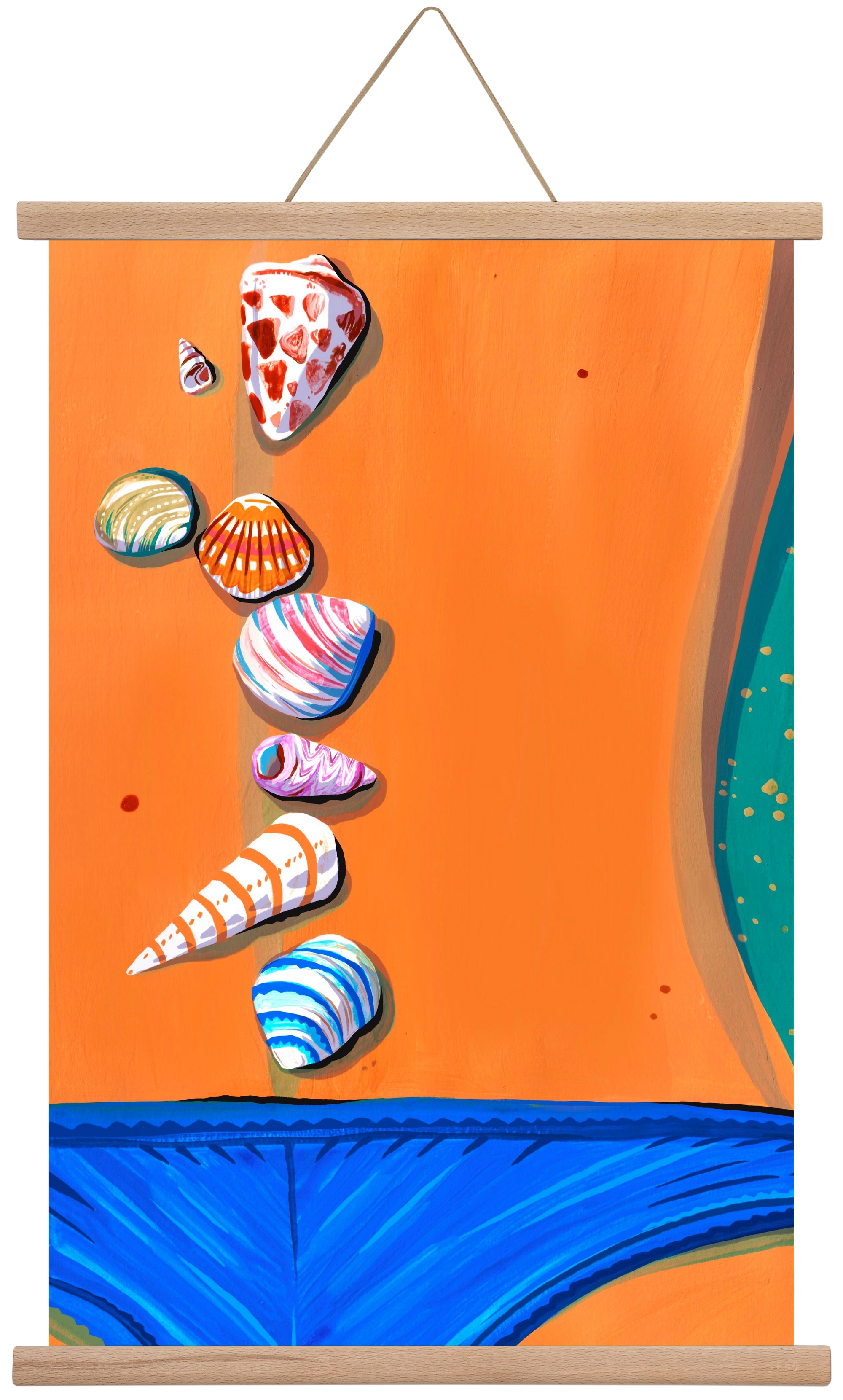 Shells, 40x60 cm (40x60 cm), Tölgy akasztó