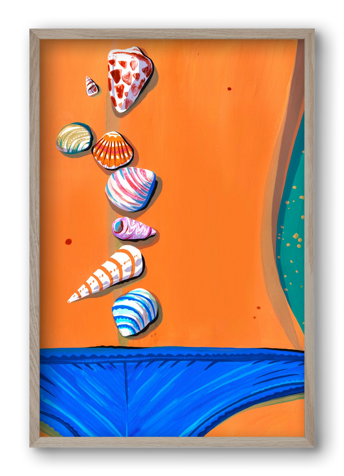 Shells, 40x60 cm (40x60 cm), Tölgy keret