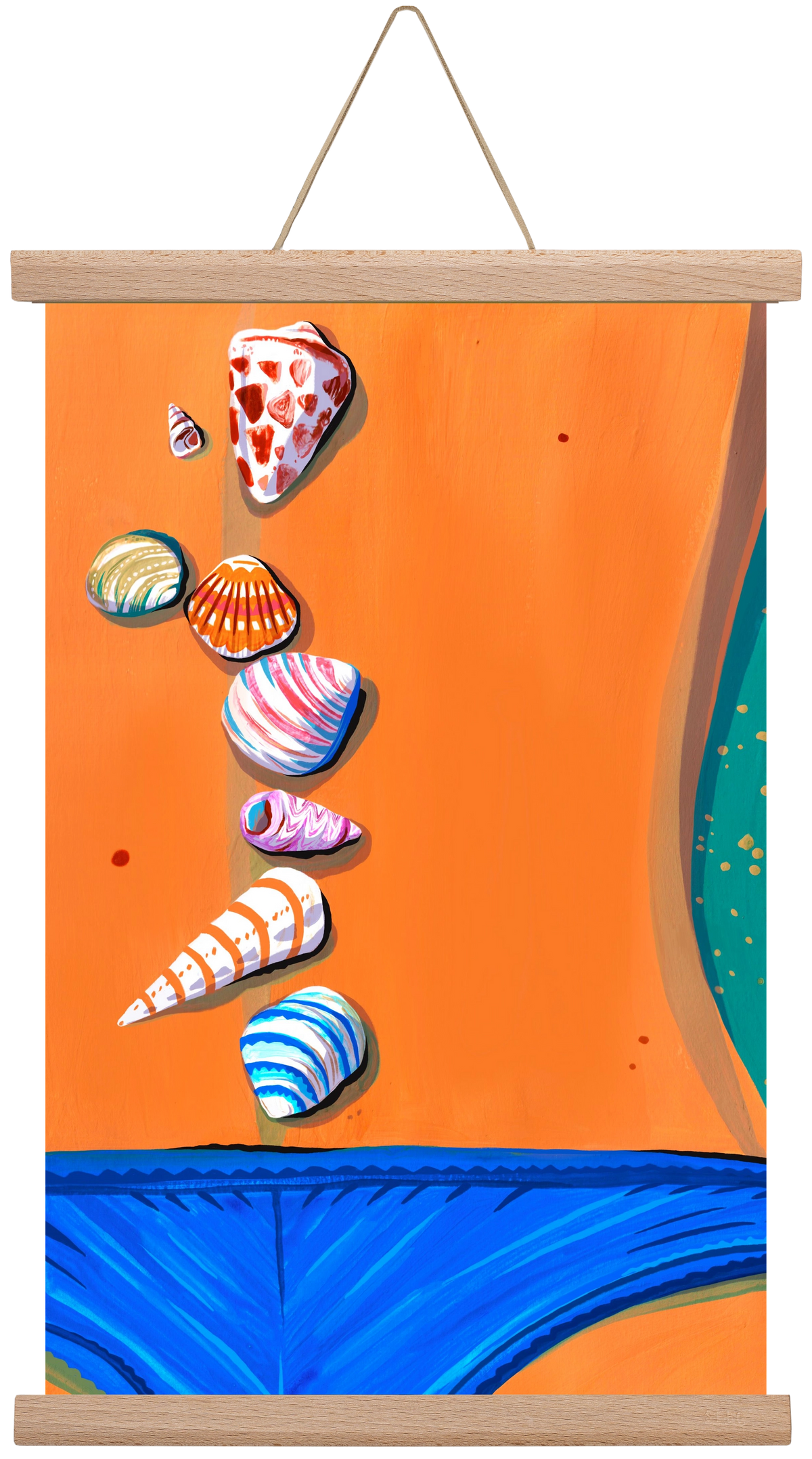 Shells, 30x45 cm (30x45 cm), Tölgy akasztó