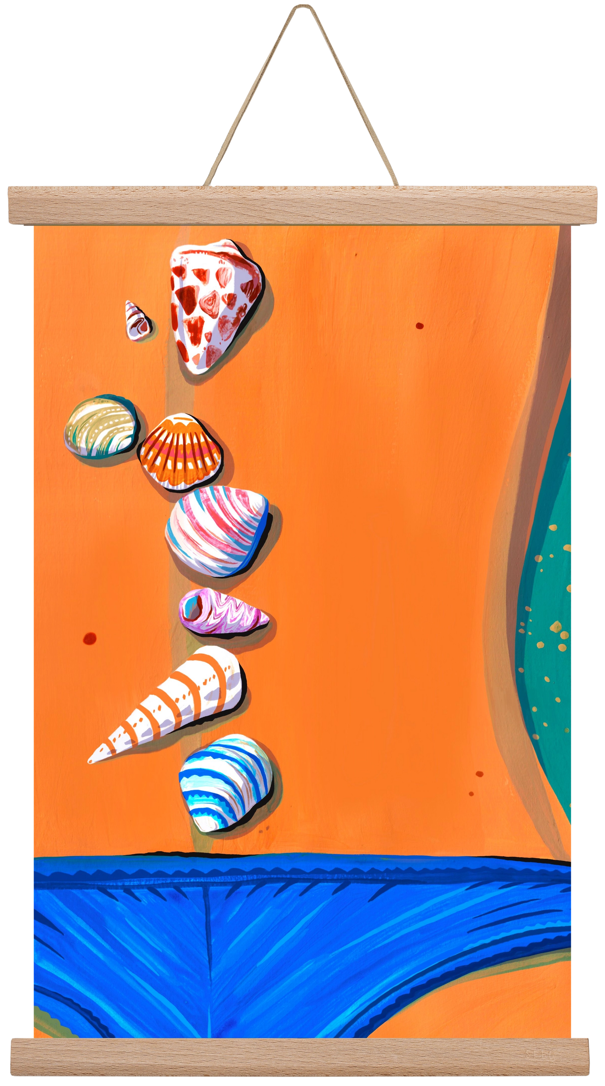 Shells, 30x45 cm (30x45 cm), Tölgy akasztó