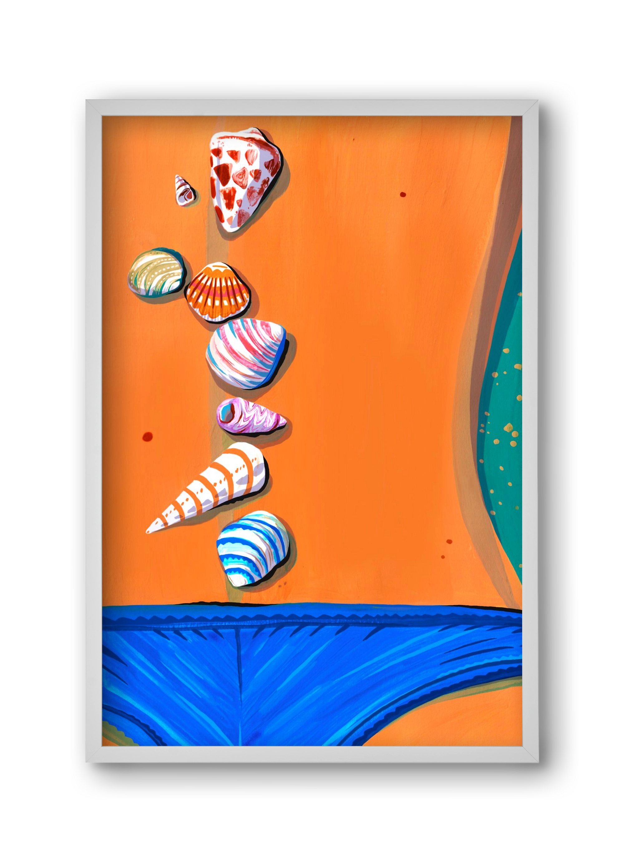 Shells, 30x45 cm (30x45 cm), Fehér keret