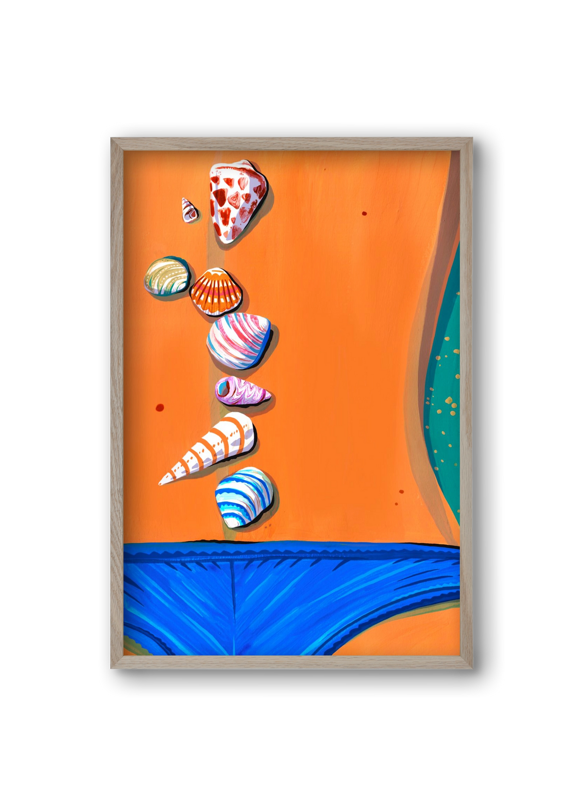 Shells, 20x30 cm (20x30 cm), Tölgy keret