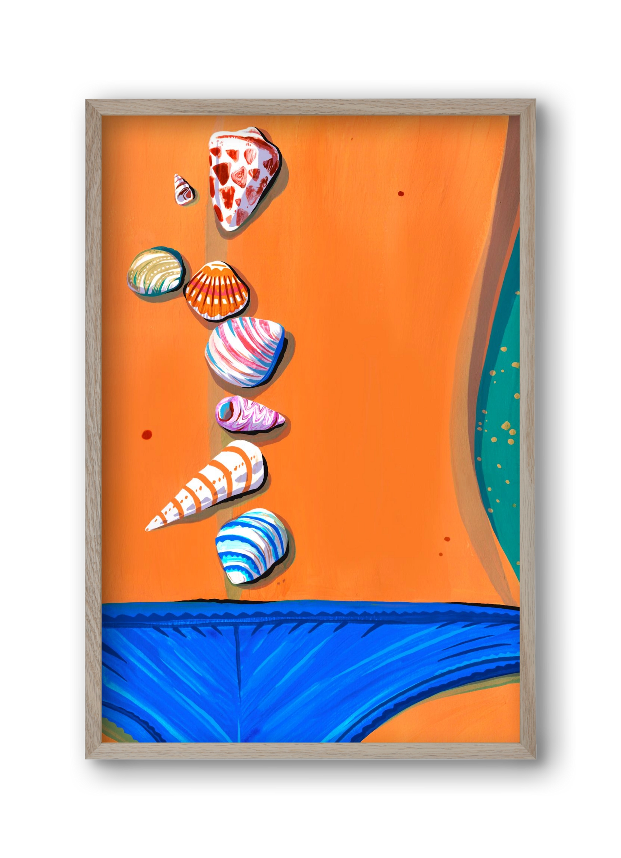 Shells, 30x45 cm (30x45 cm), Tölgy keret