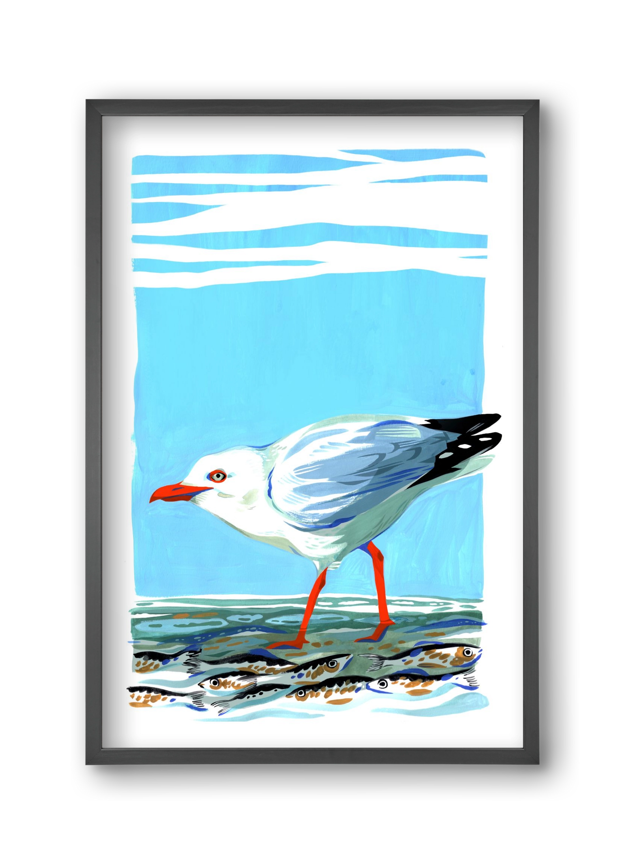 Seagull, 30x45 cm (30x45 cm), Fekete keret