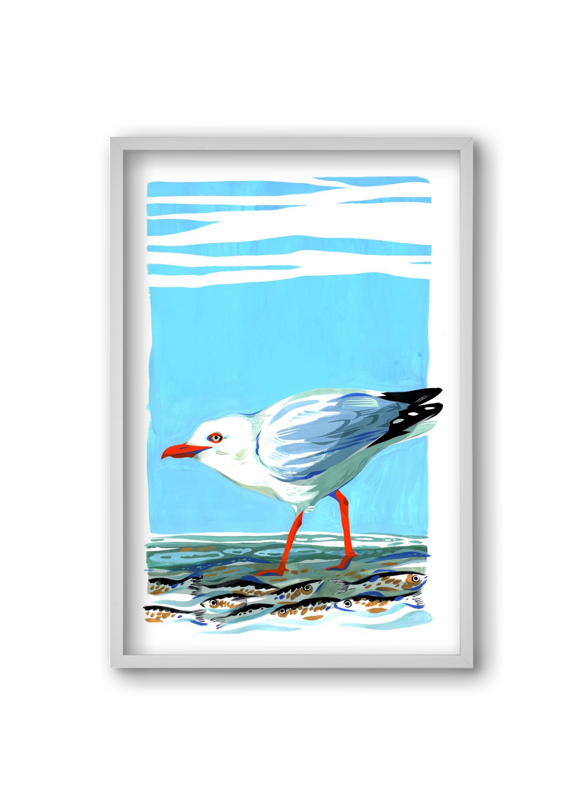 Seagull, 20x30 cm (20x30 cm), Fehér keret