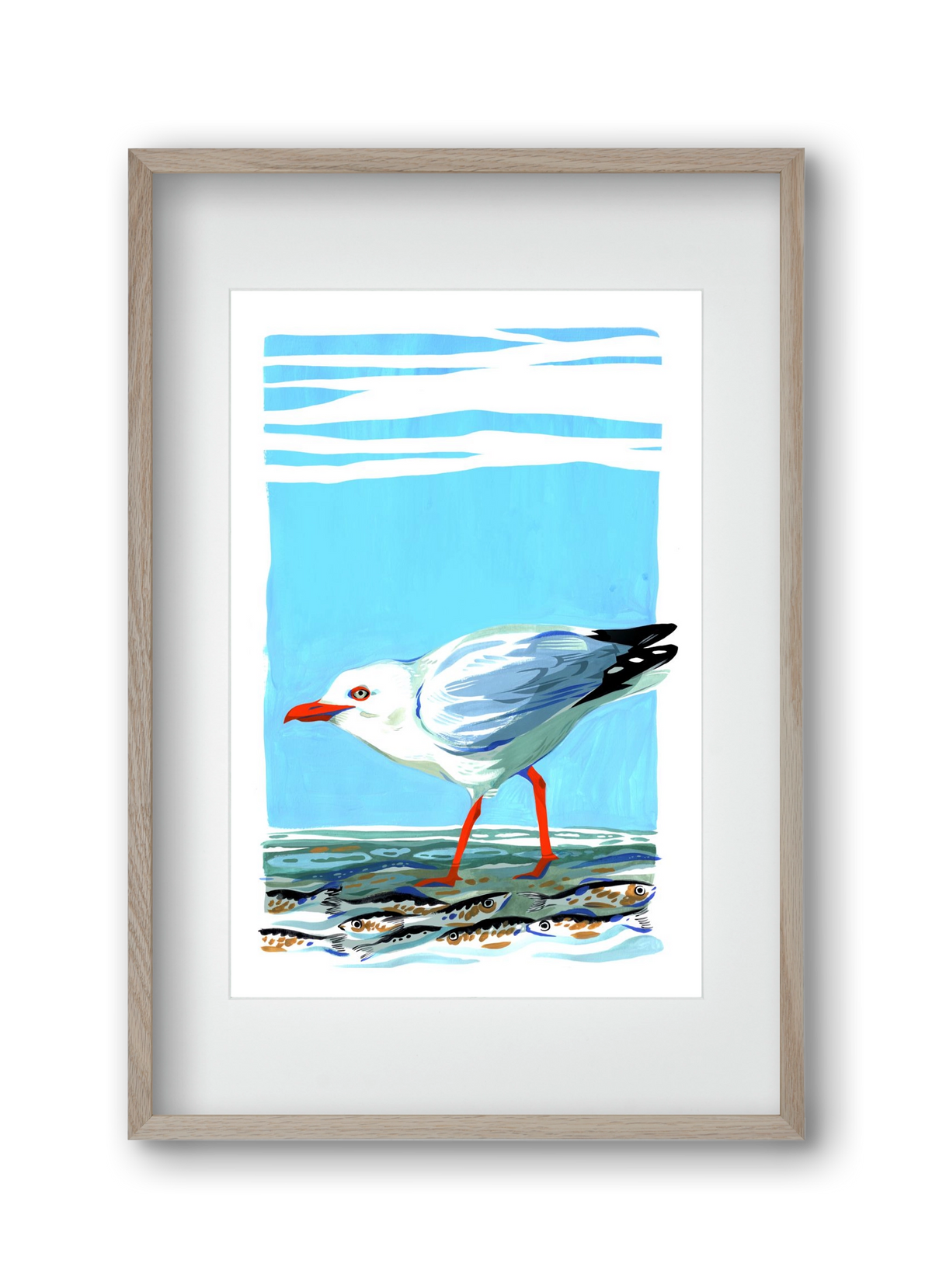 Seagull, 30x45 cm (20x30 cm), Tölgy keret, paszpartuval