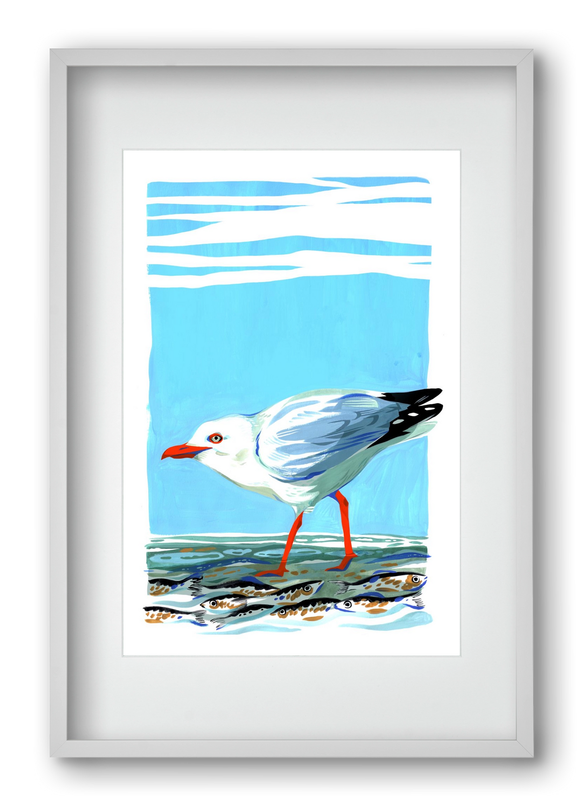Seagull, 40x60 cm (30x45 cm), Fehér keret, paszpartuval