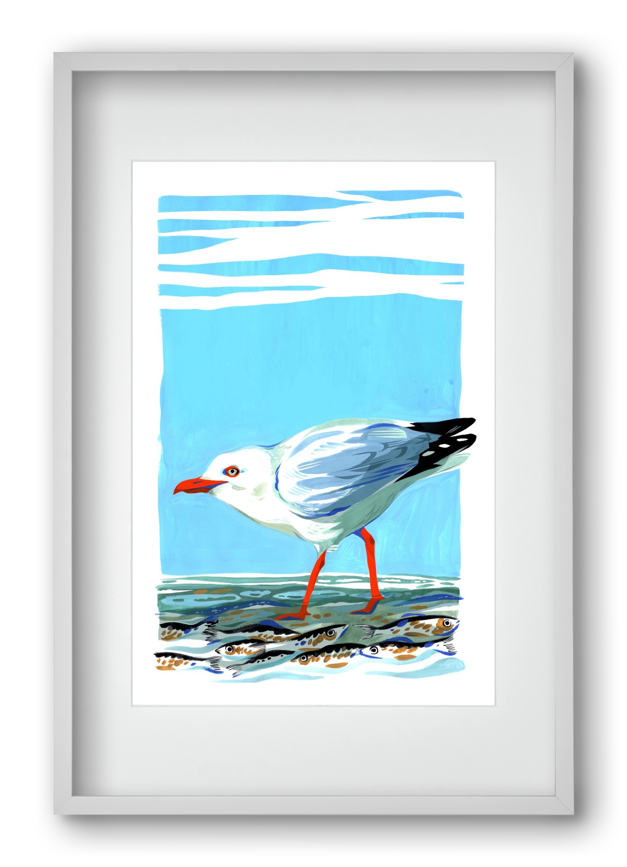 Seagull, 40x60 cm (30x45 cm), Fehér keret, paszpartuval