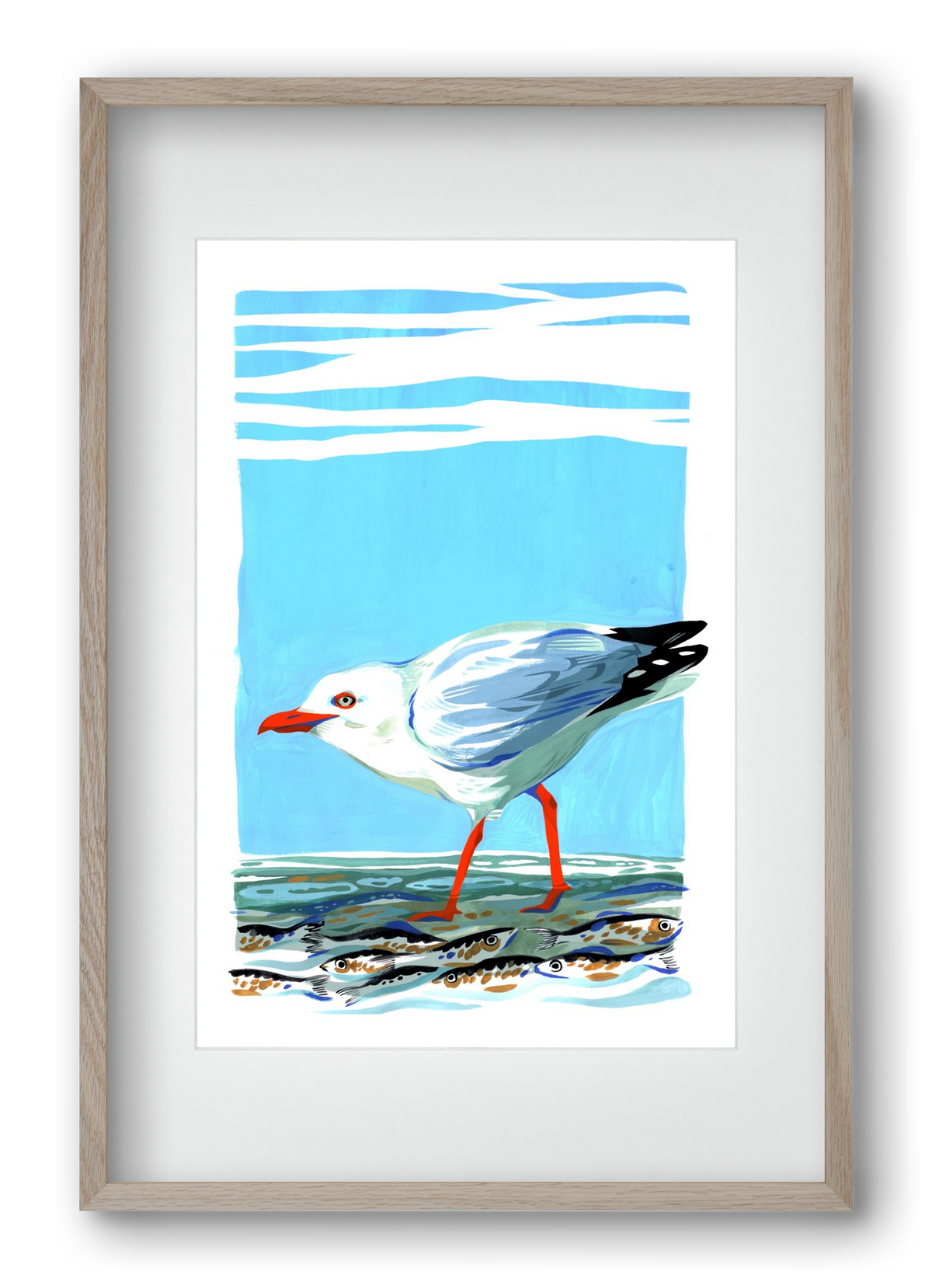 Seagull, 40x60 cm (30x45 cm), Tölgy keret, paszpartuval