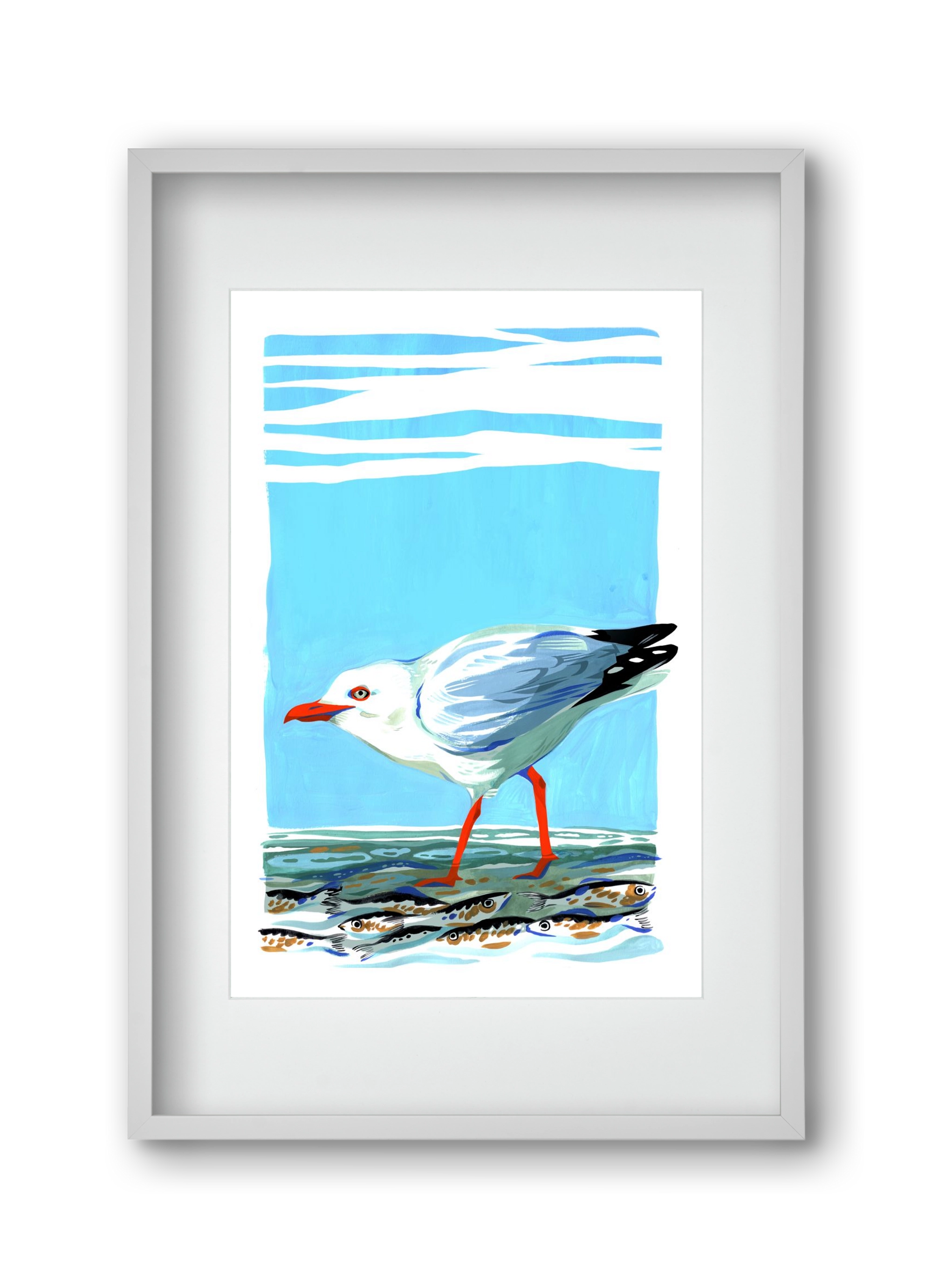 Seagull, 30x45 cm (20x30 cm), Fehér keret, paszpartuval