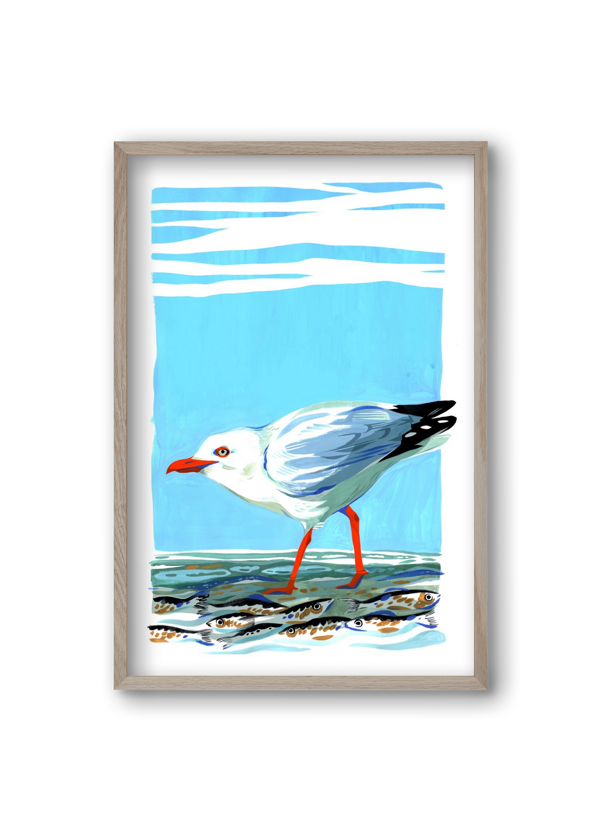 Seagull, 20x30 cm (20x30 cm), Tölgy keret