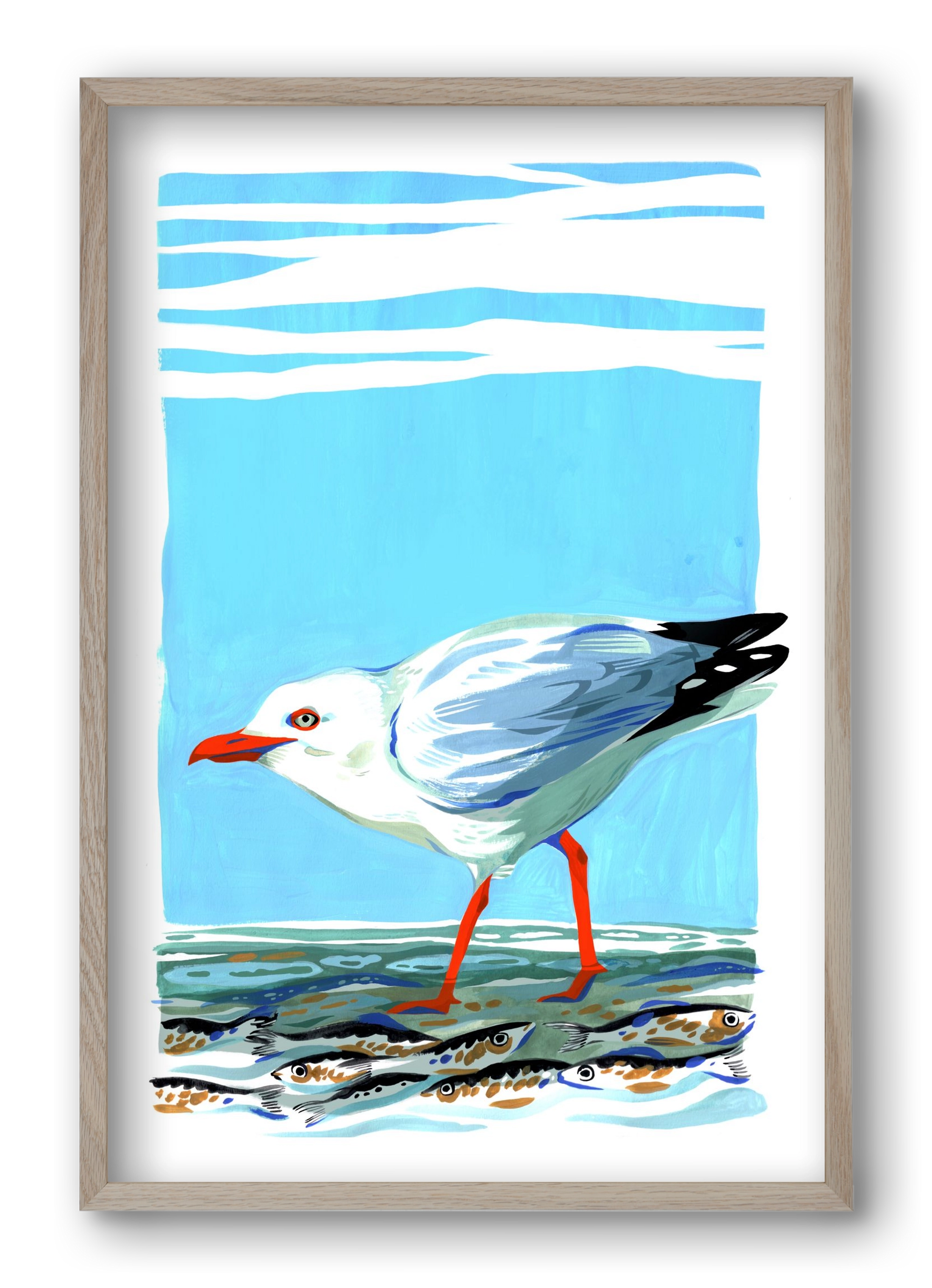 Seagull, 40x60 cm (40x60 cm), Tölgy keret