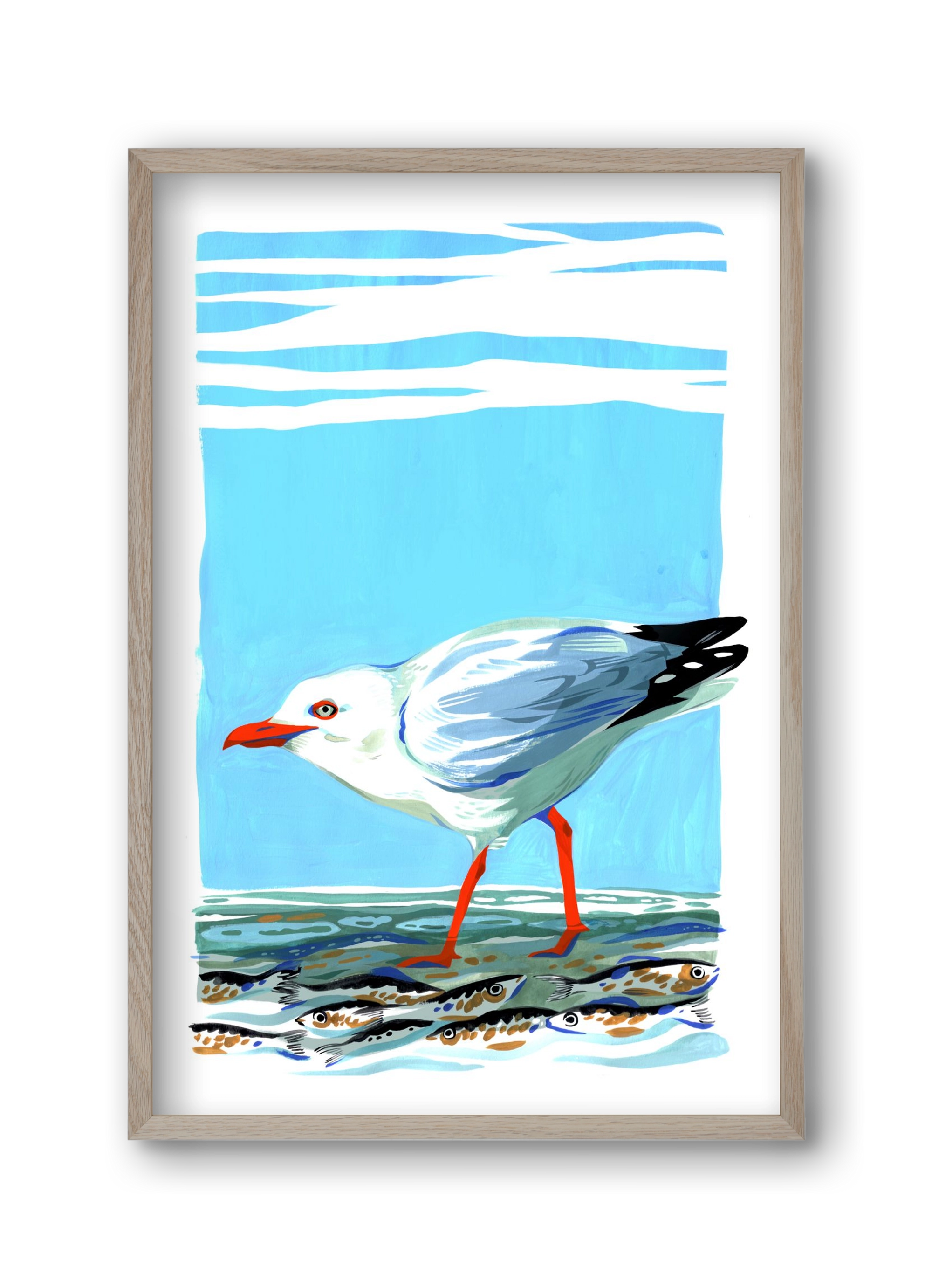 Seagull, 30x45 cm (30x45 cm), Tölgy keret
