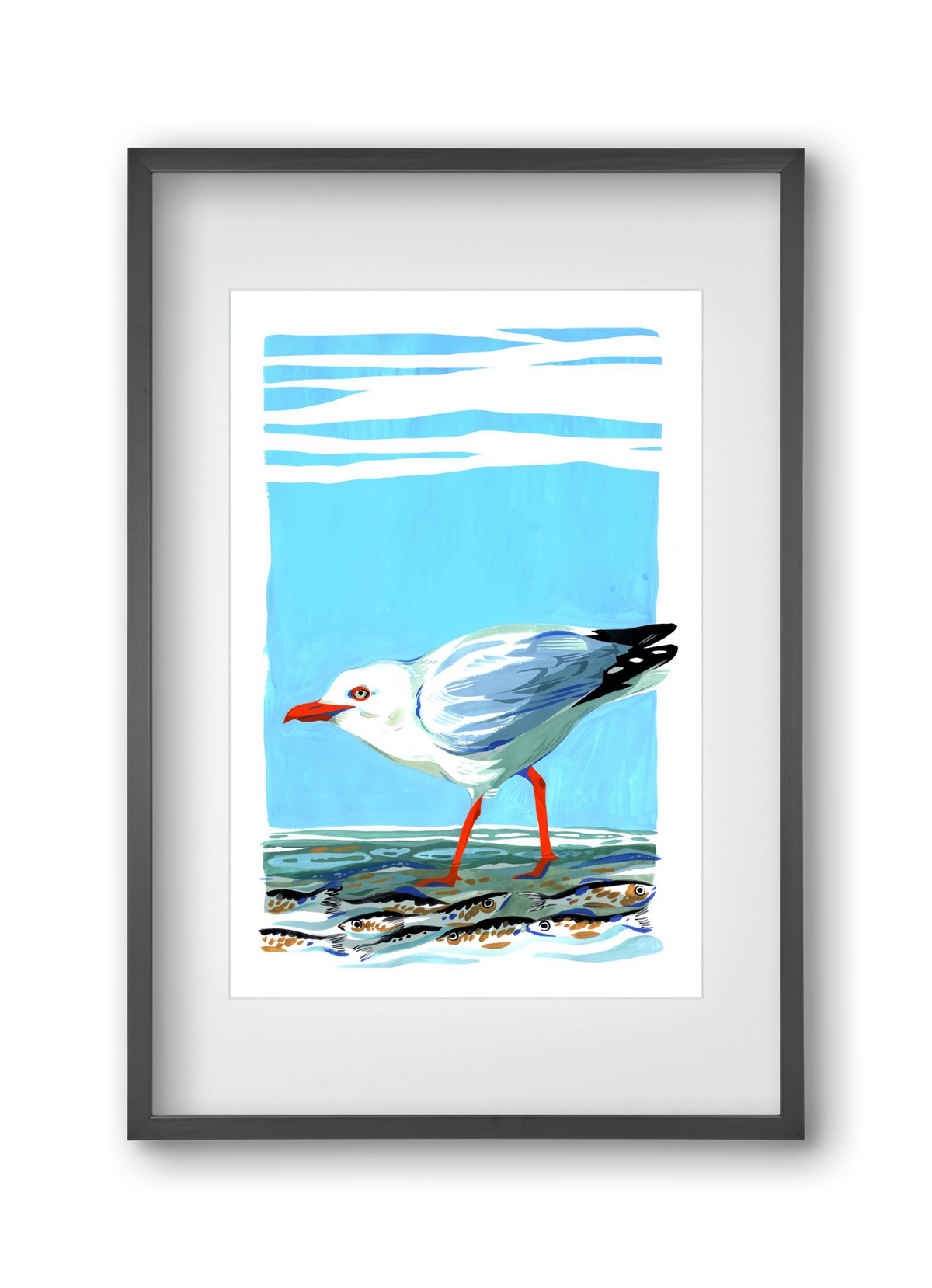 Seagull, 30x45 cm (20x30 cm), Fekete keret, paszpartuval