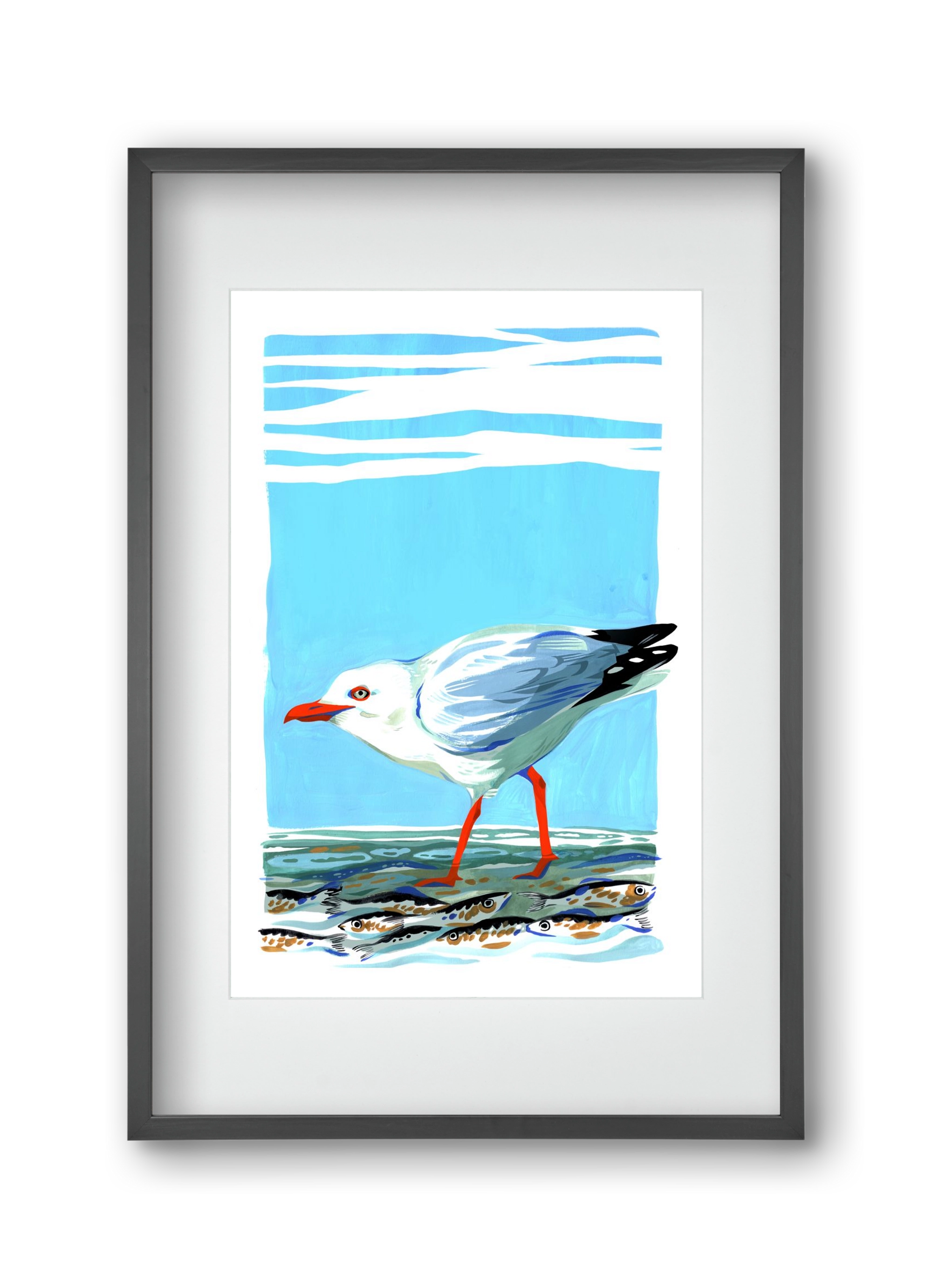 Seagull, 30x45 cm (20x30 cm), Fekete keret, paszpartuval