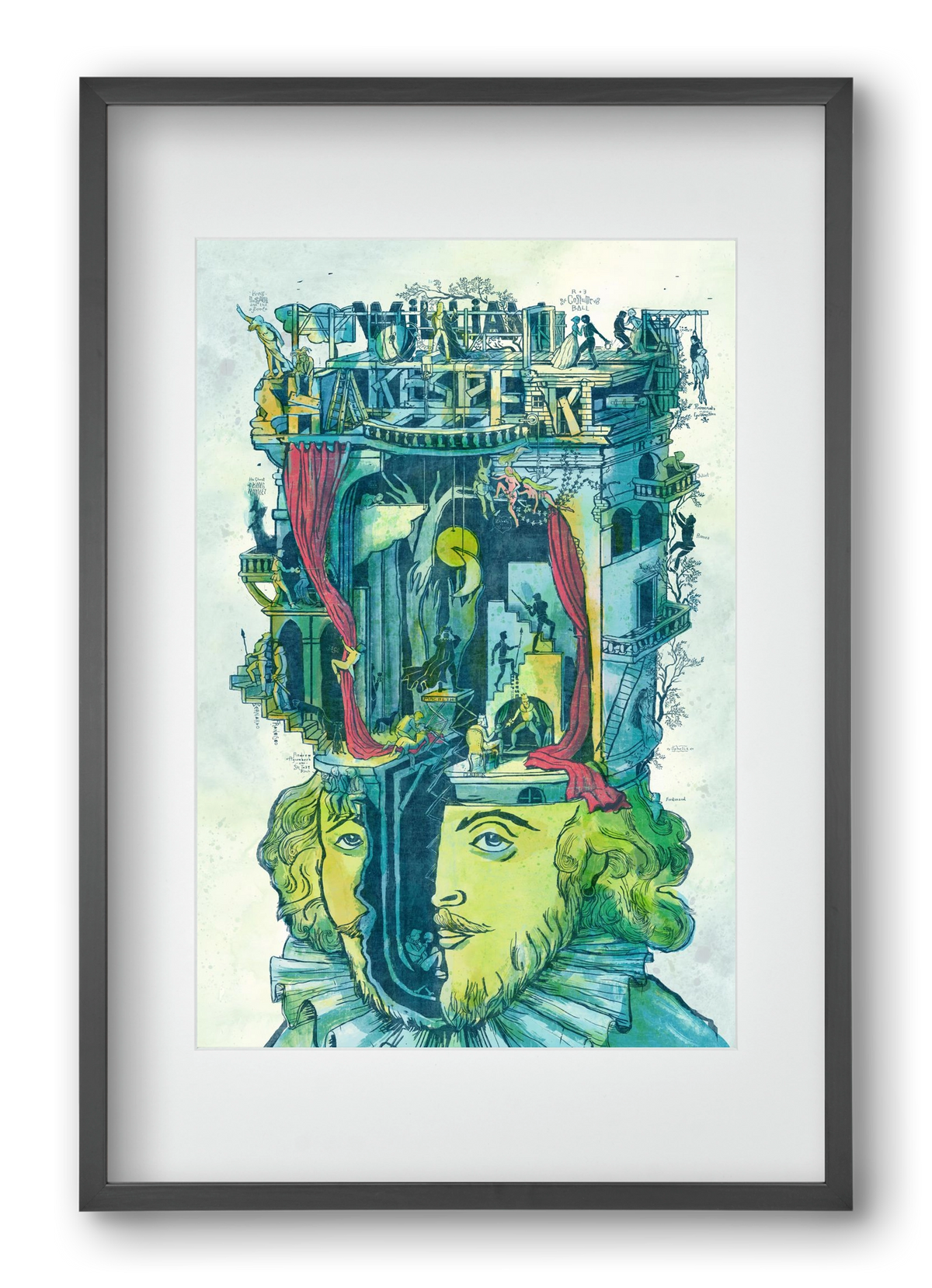 Shakespeare, 40x60 cm (30x45 cm), Fekete keret, paszpartuval