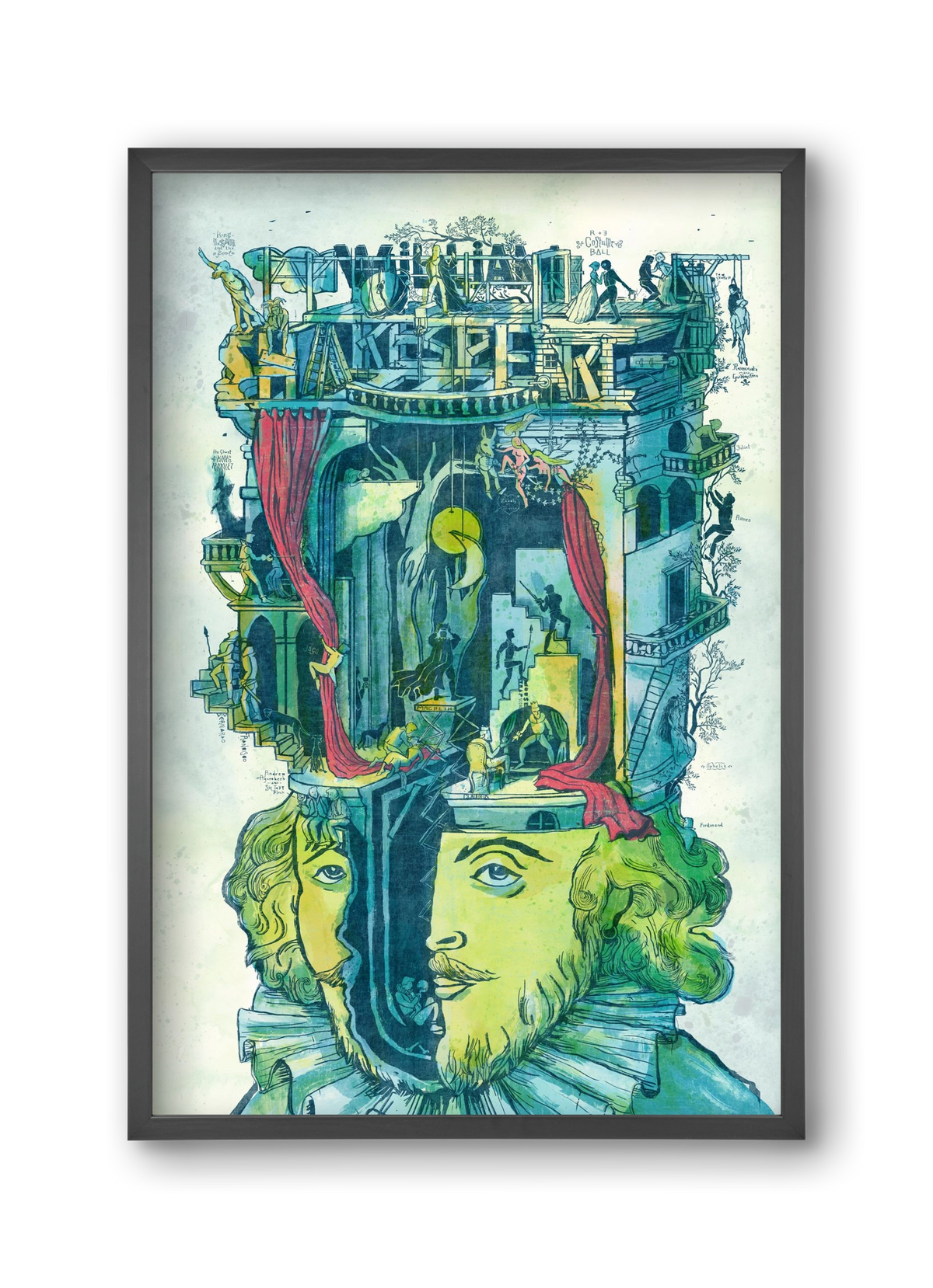 Shakespeare, 30x45 cm (30x45 cm), Fekete keret