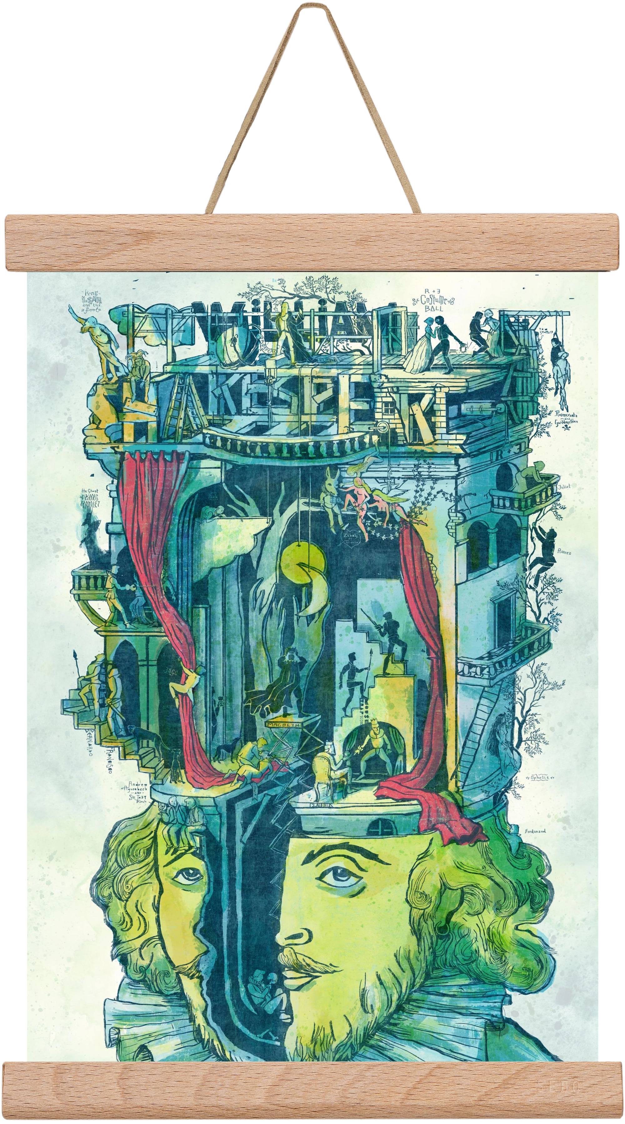 Shakespeare, 20x30 cm (20x30 cm), Tölgy akasztó