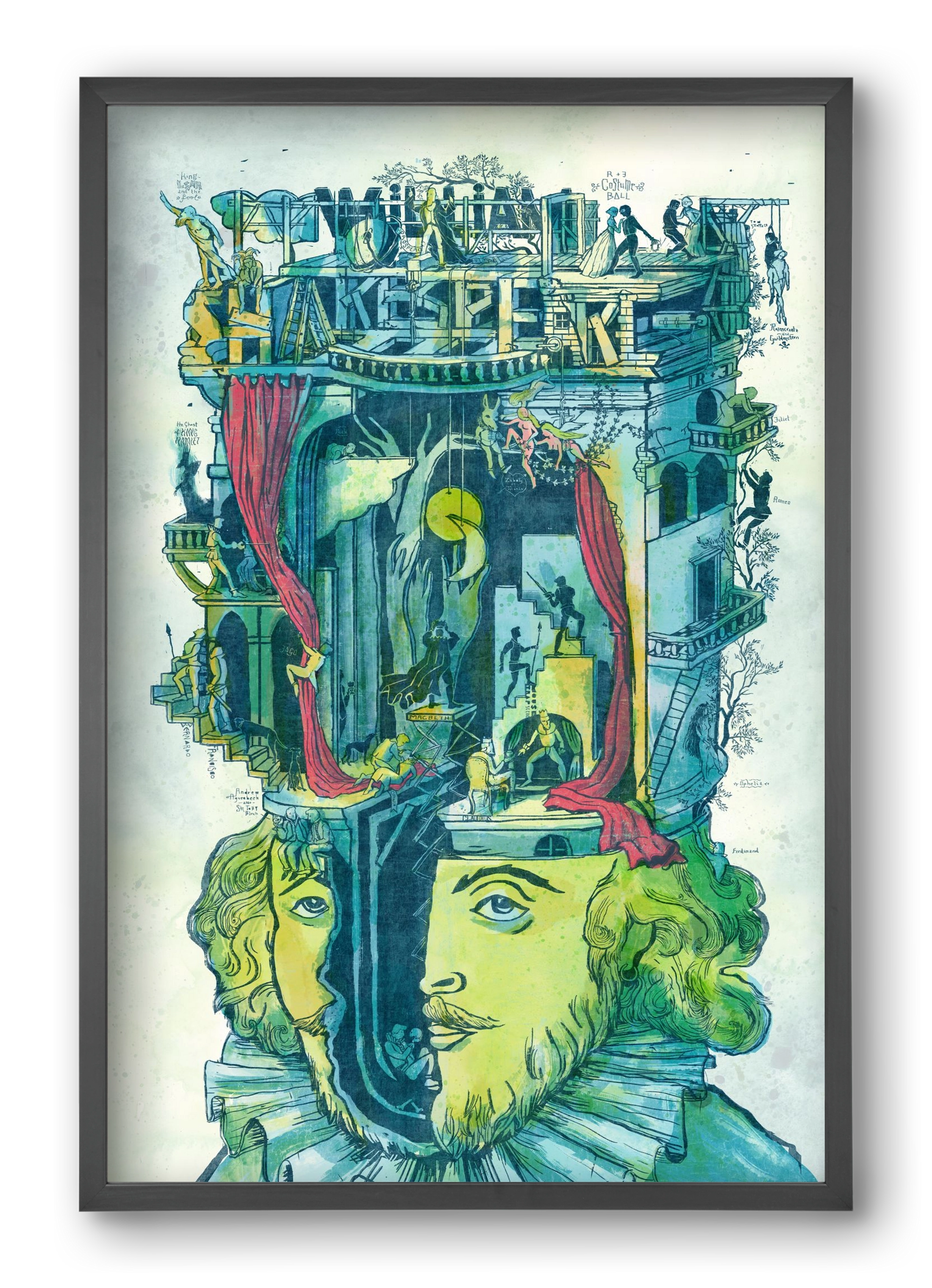 Shakespeare, 40x60 cm (40x60 cm), Fekete keret