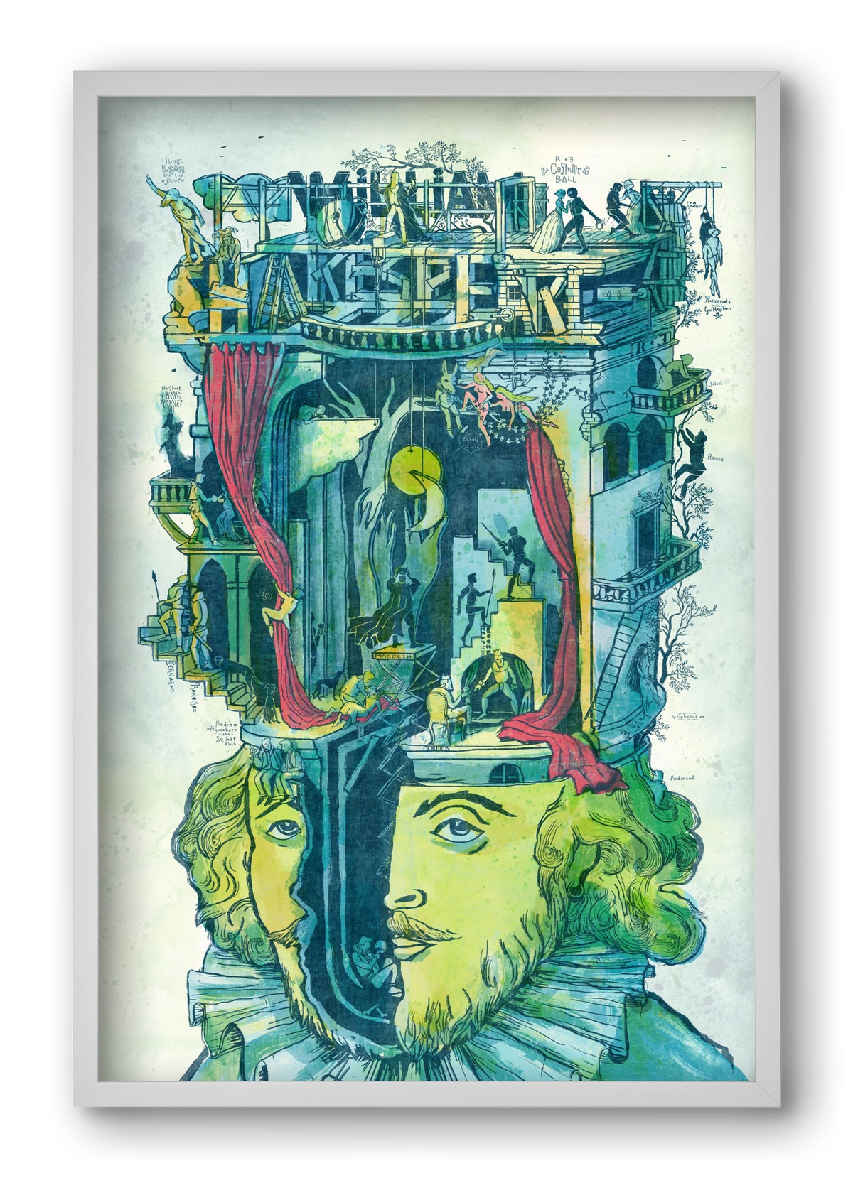 Shakespeare, 40x60 cm (40x60 cm), Fehér keret