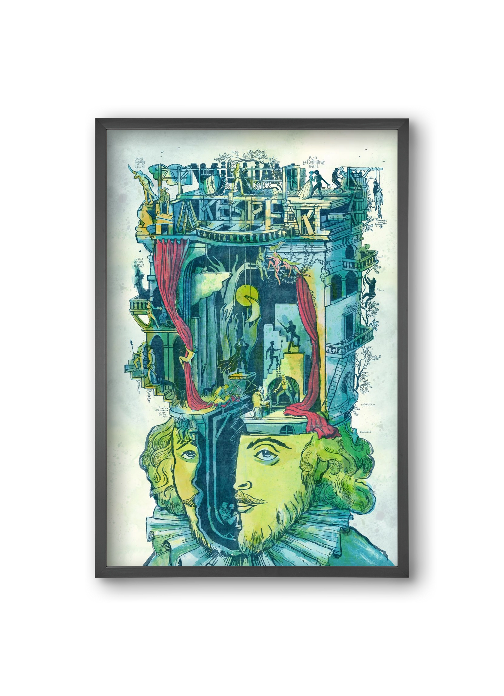 Shakespeare, 20x30 cm (20x30 cm), Fekete keret