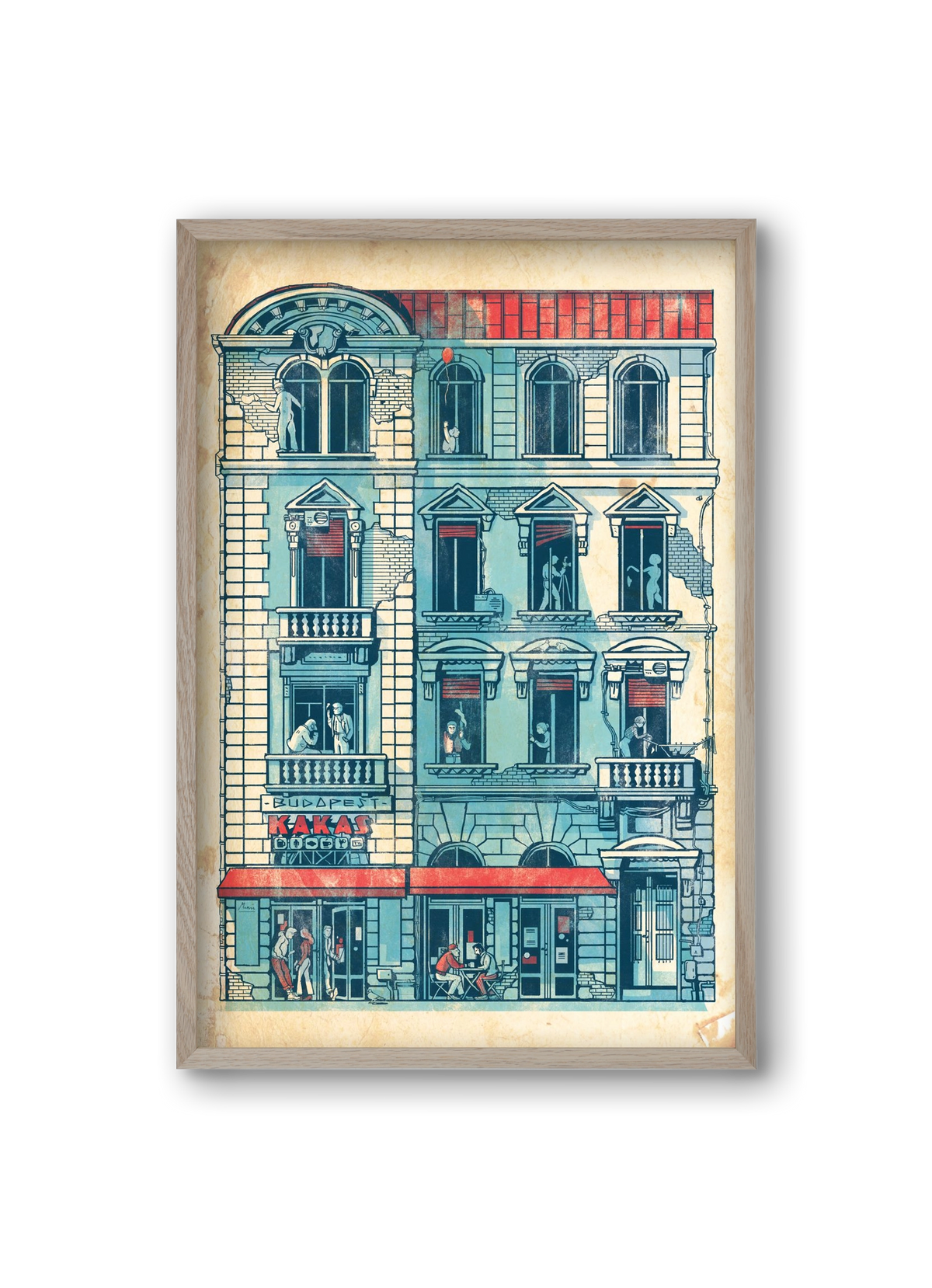 Akacfa street, 20x30 cm (20x30 cm), Tölgy keret