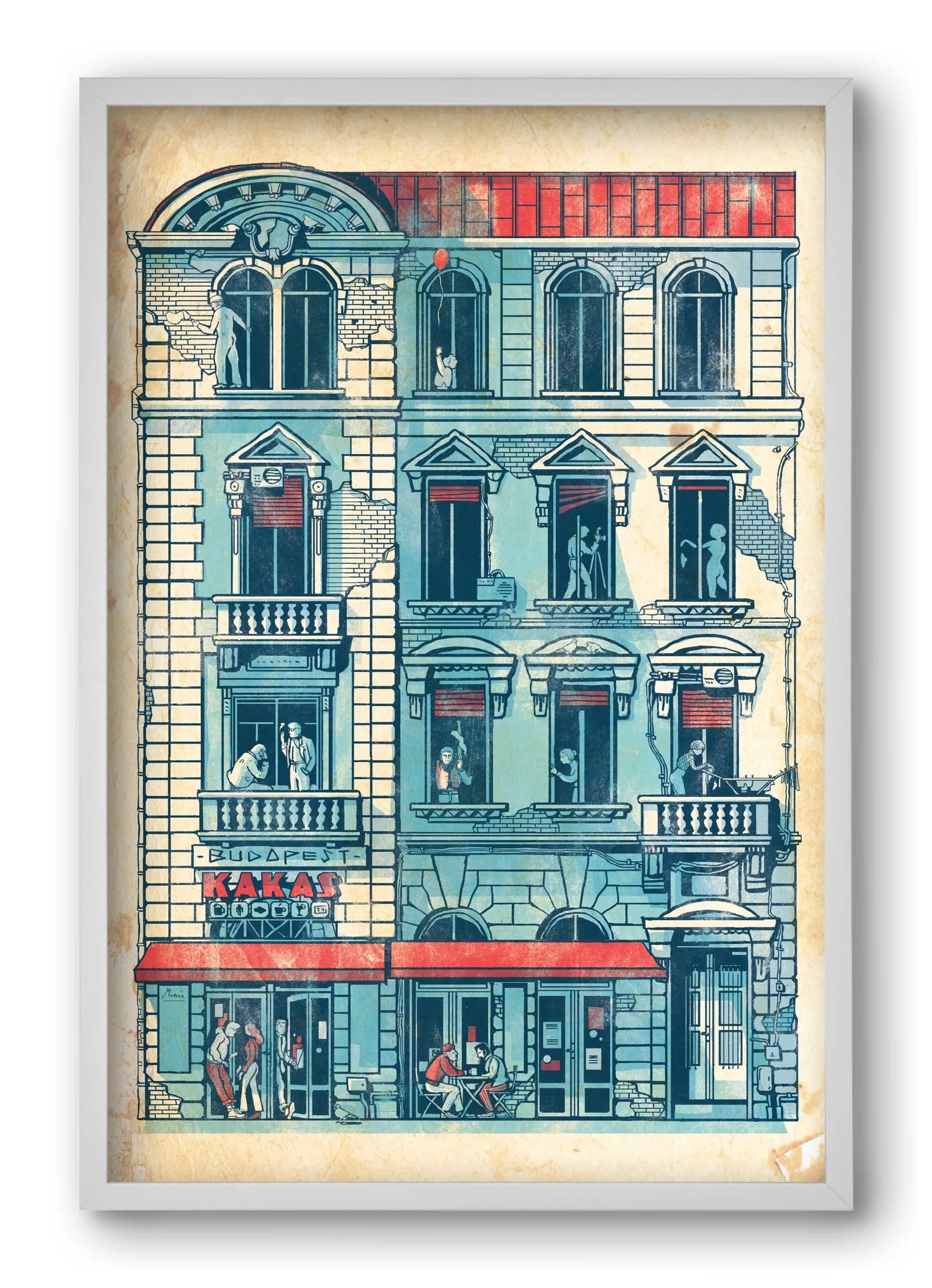 Akacfa street, 40x60 cm (40x60 cm), Fehér keret
