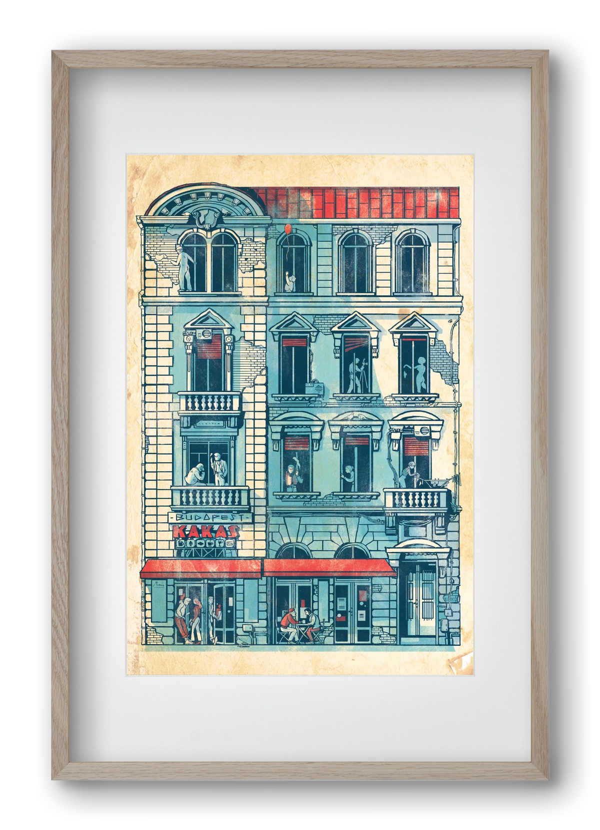 Akacfa street, 40x60 cm (30x45 cm), Tölgy keret, paszpartuval