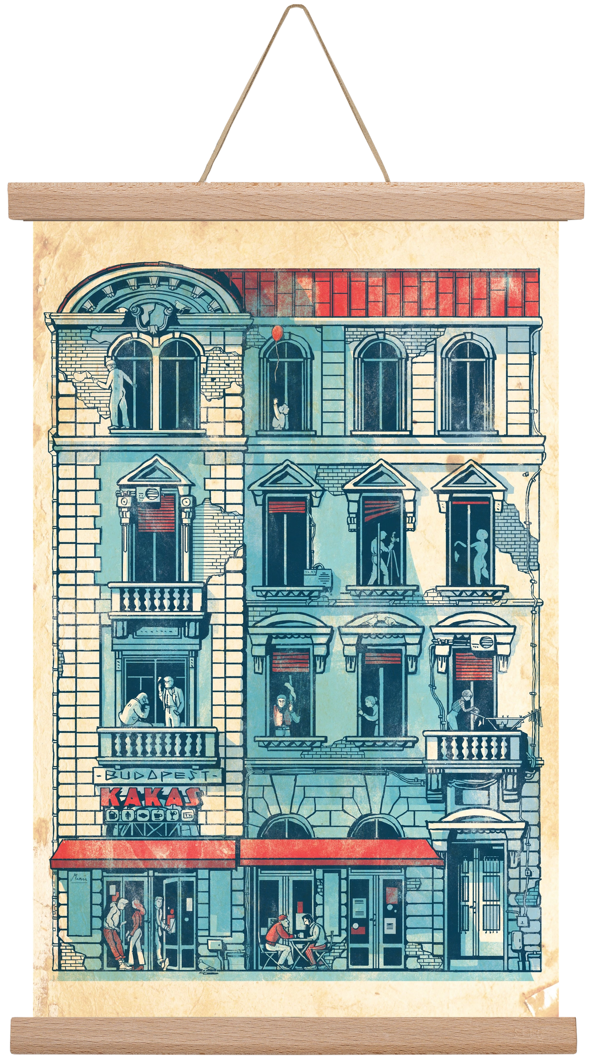 Akacfa street, 30x45 cm (30x45 cm), Tölgy akasztó