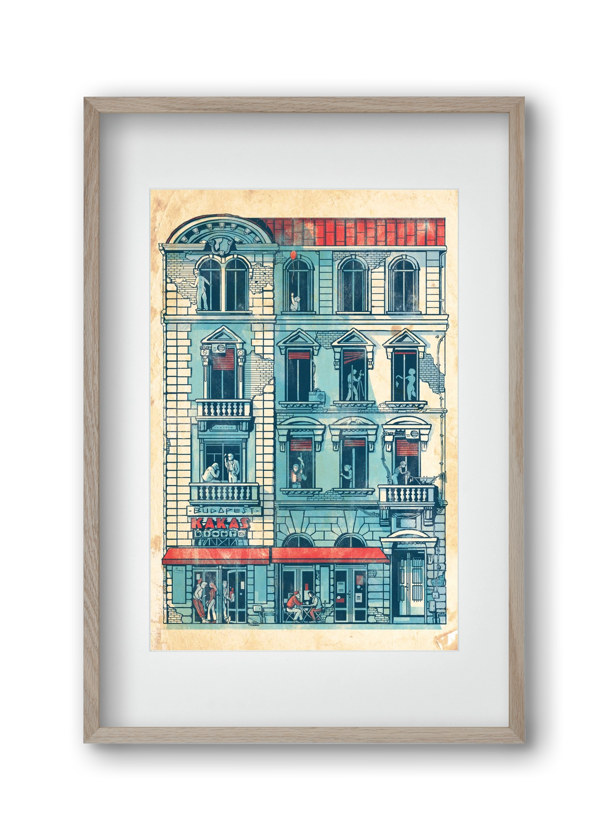 Akacfa street, 30x45 cm (20x30 cm), Tölgy keret, paszpartuval