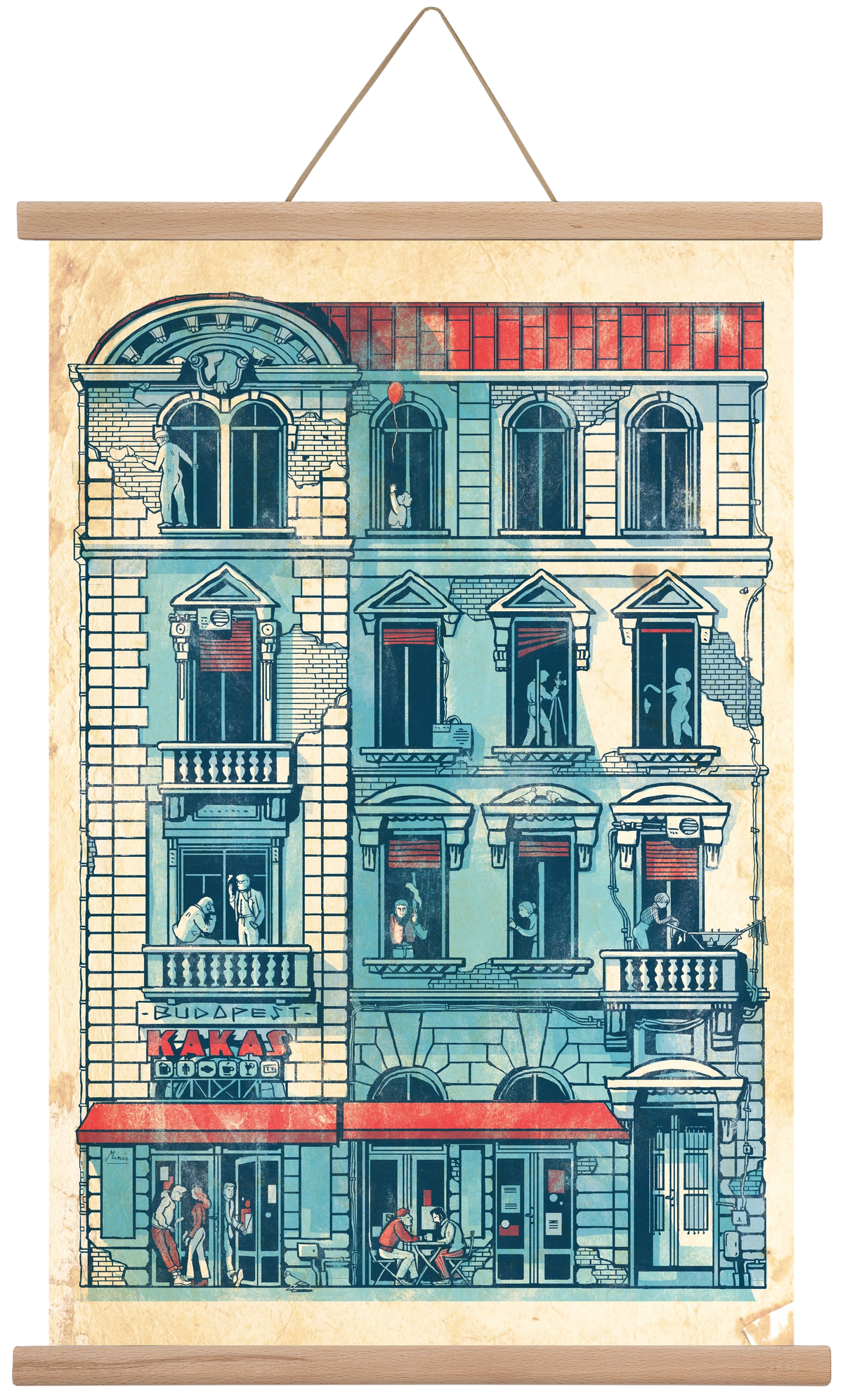 Akacfa street, 40x60 cm (40x60 cm), Tölgy akasztó