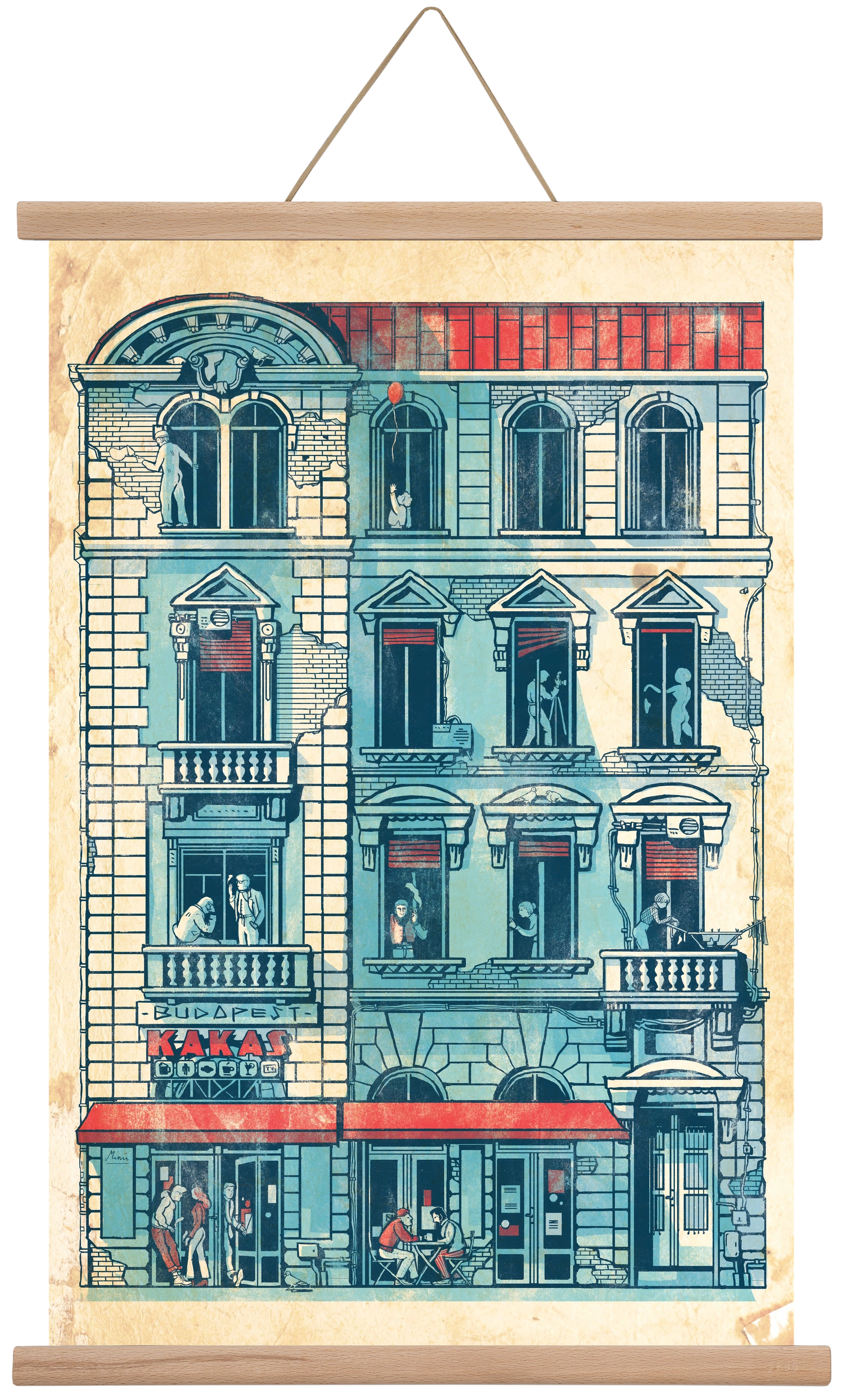 Akacfa street, 40x60 cm (40x60 cm), Tölgy akasztó