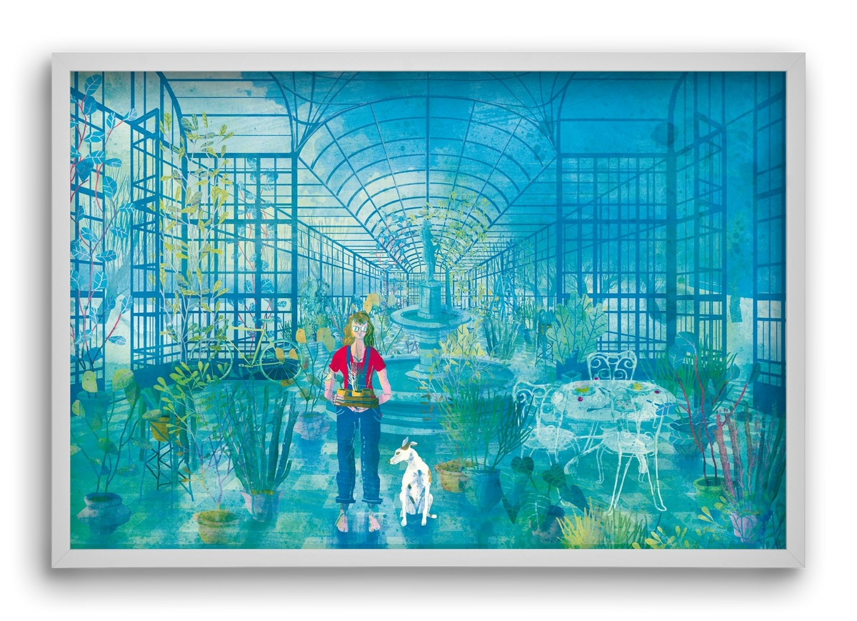 Greenhouse, 60x40 cm (60x40 cm), Fehér keret